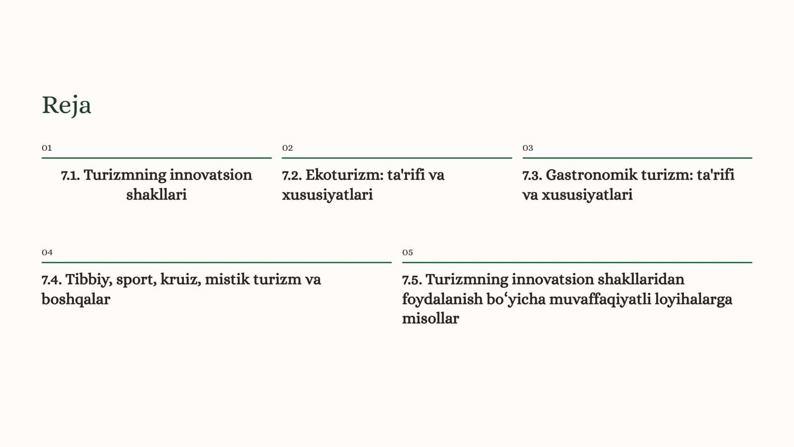Turizmning innovatsion shakllari 2