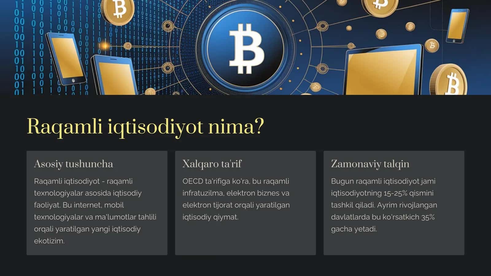 Raqamli iqtisodiyot faniga kirish 2