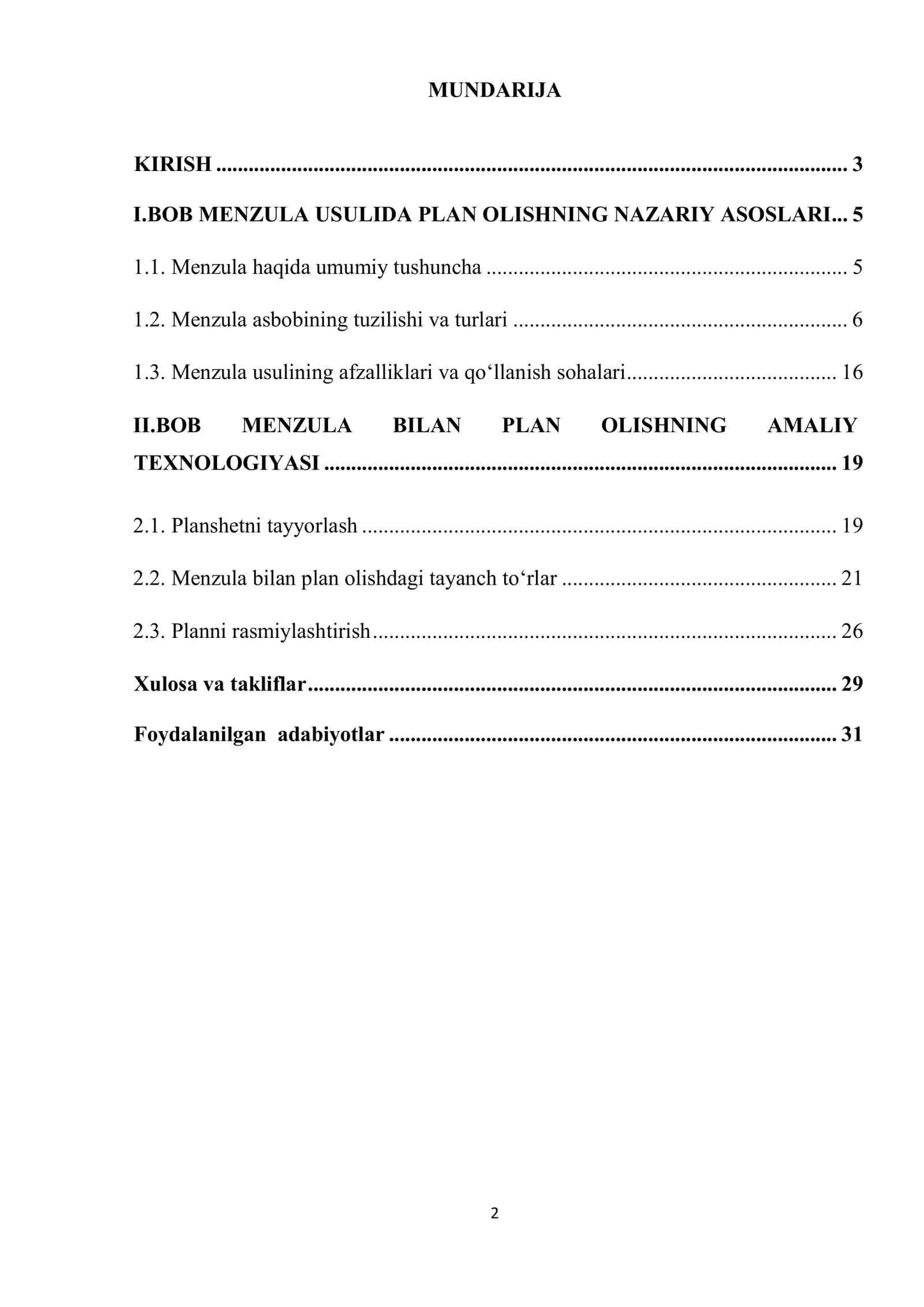 Menzula bilan plan olish 2