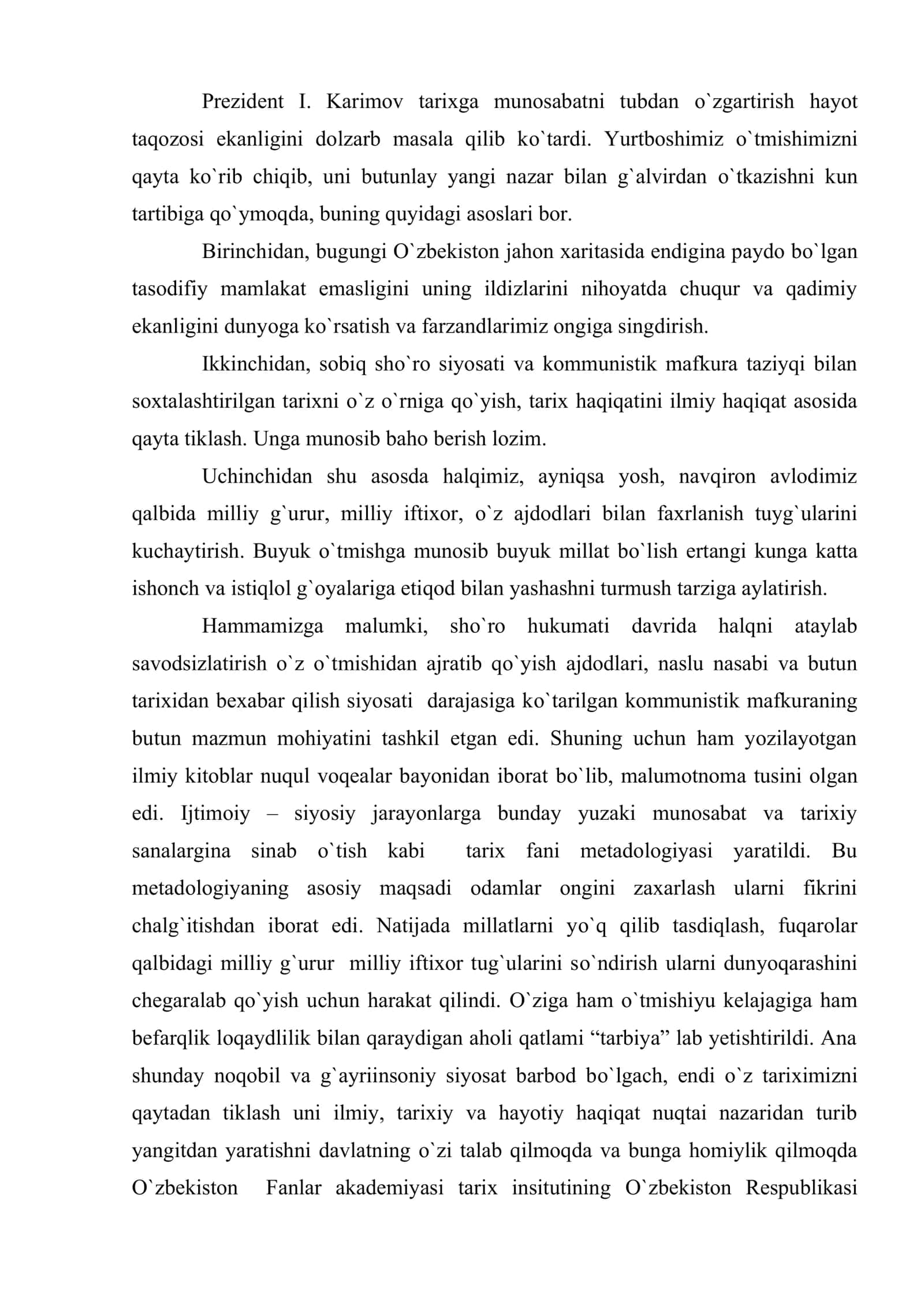 Mustaqil О`zbekistonda tarix falsafasi 2