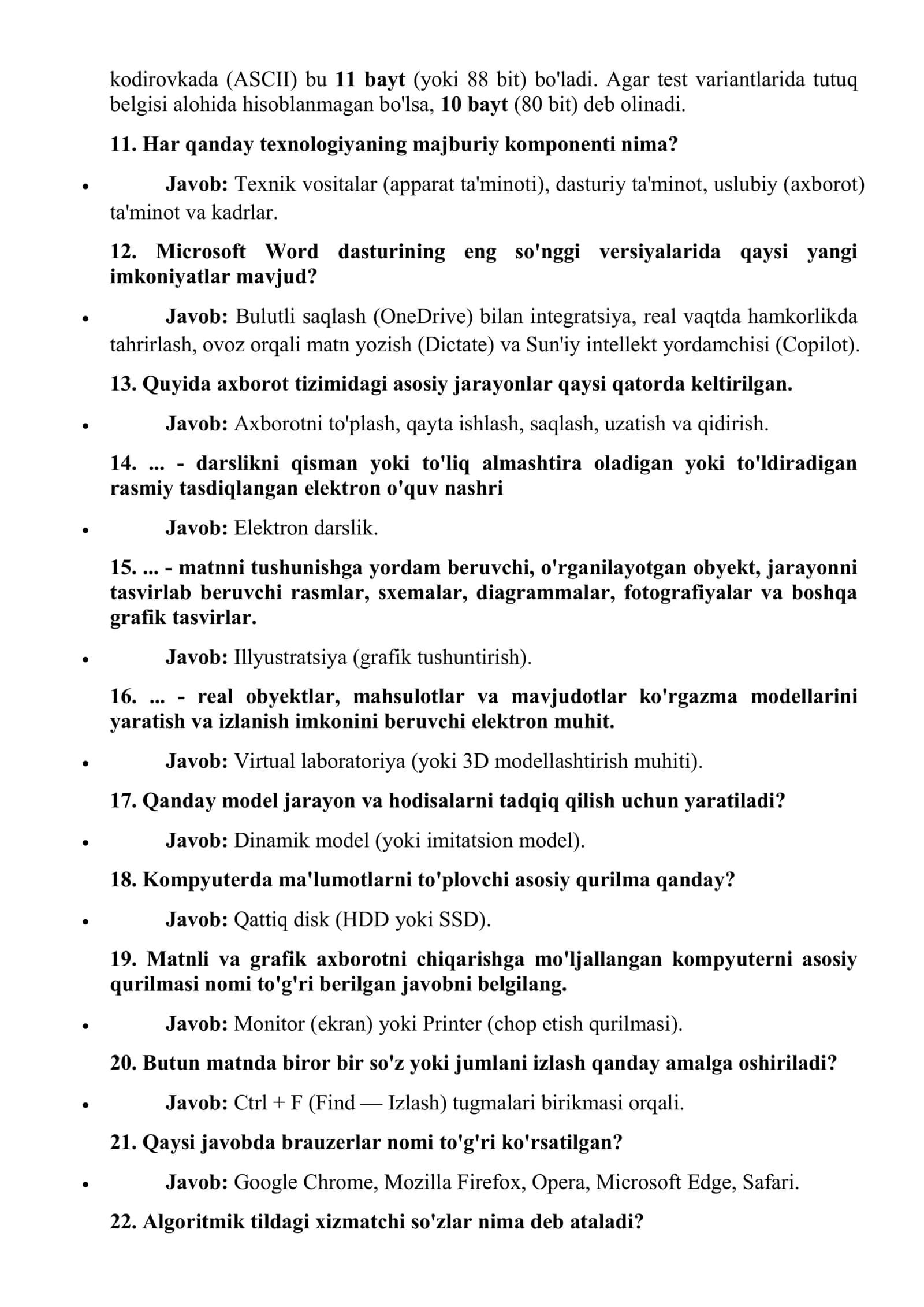 Argos testidan 100% tushadigan savollar 2