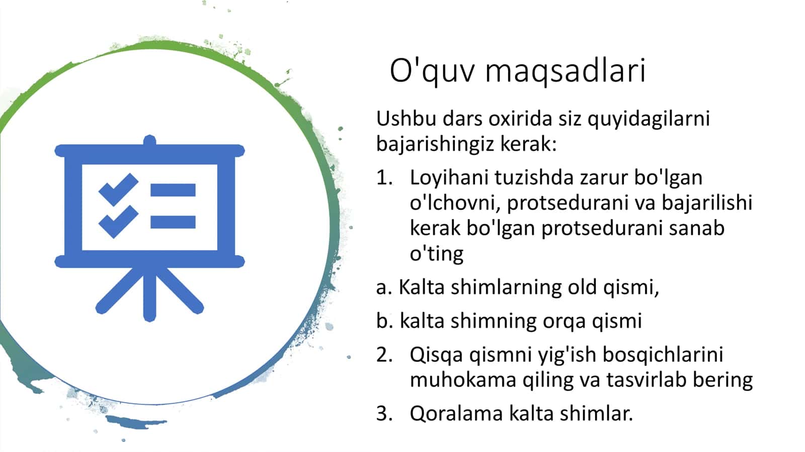 Kalta shimlarni tayyorlash tartibi 2