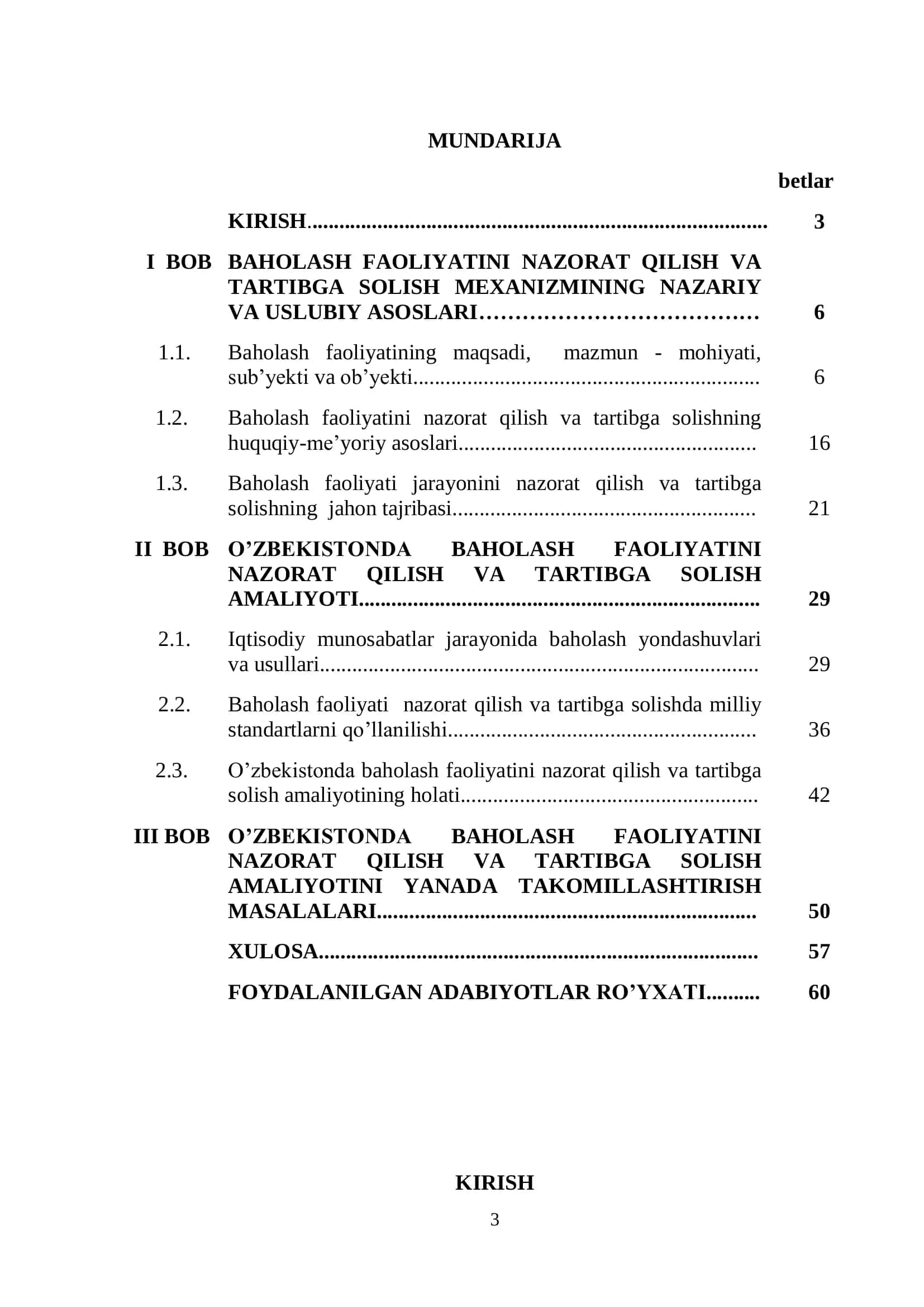 Baholash ishi va investitsiyalar 2
