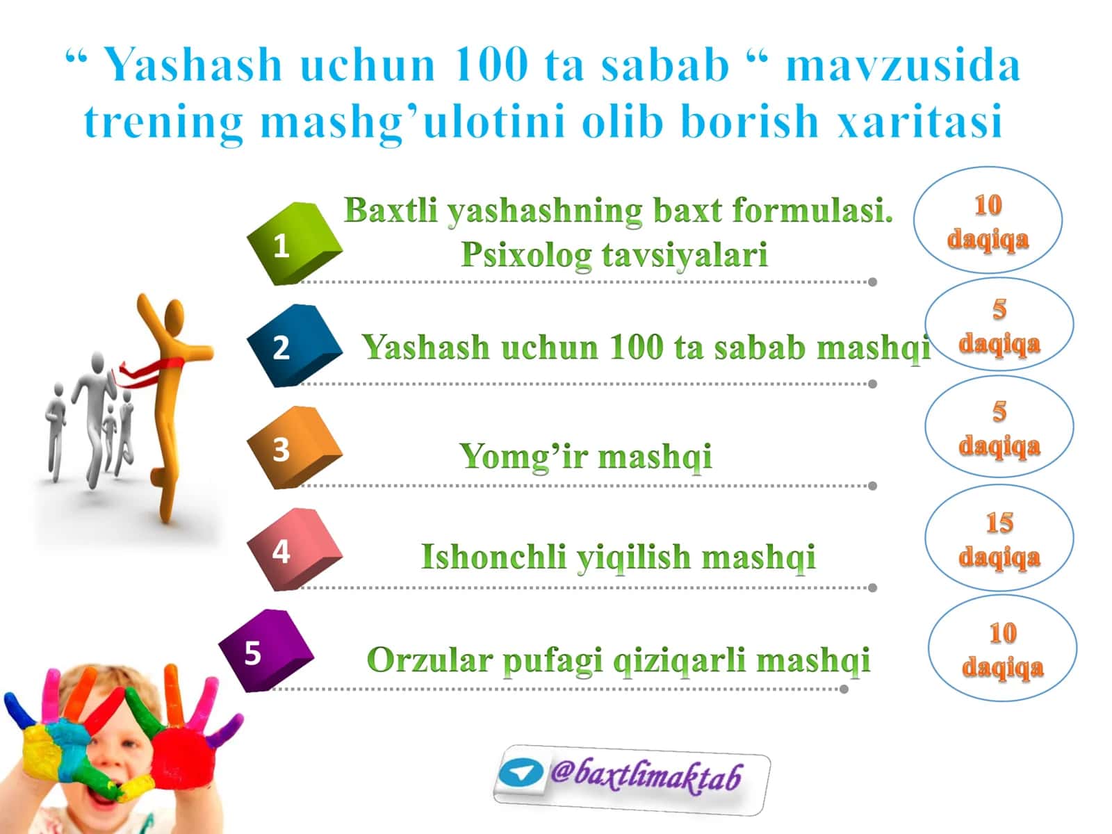 Yashash uchun 100 ta sabab trening mashg’uloti 2