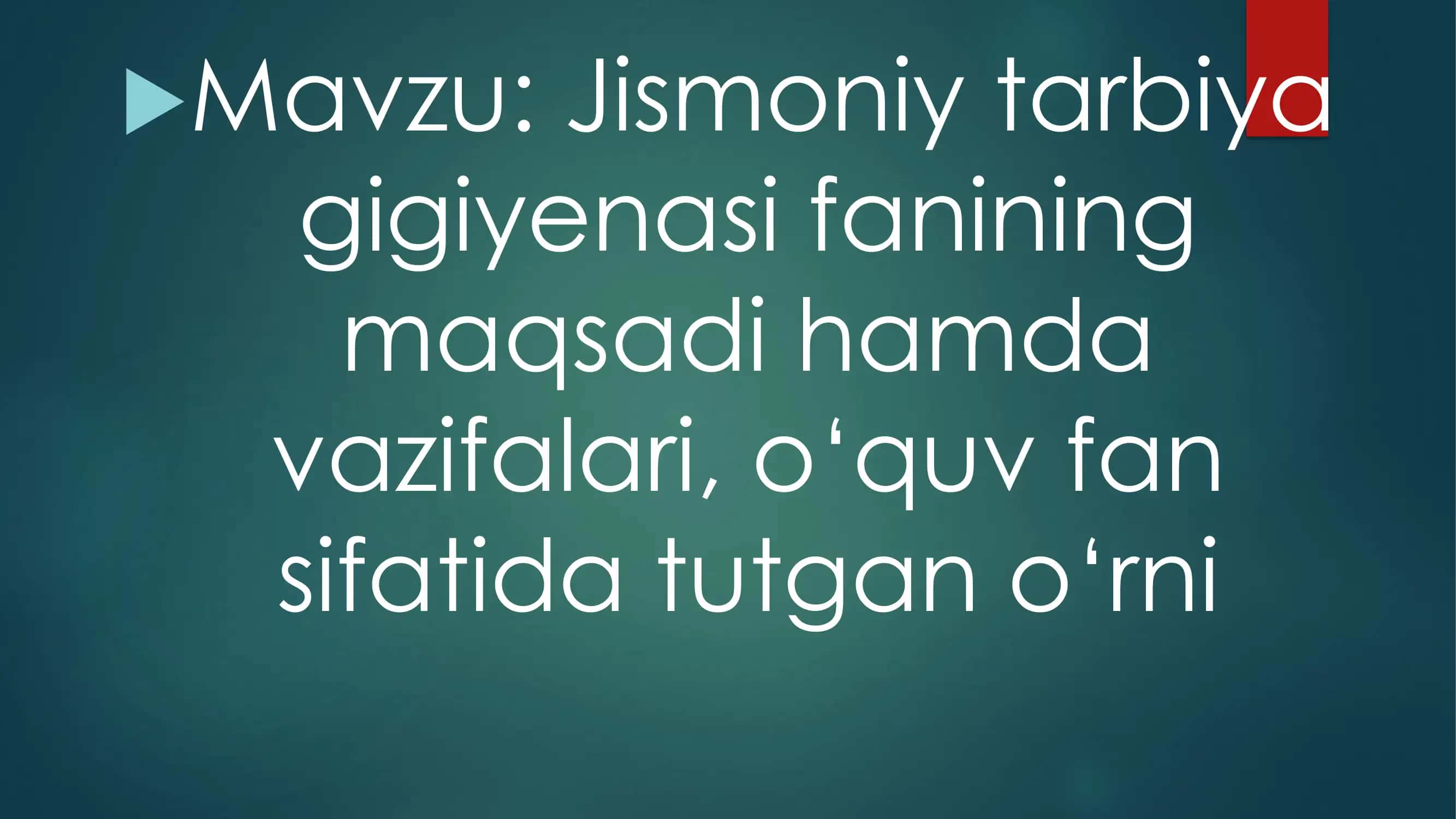 Jismoniy tarbiya gigiyenasi 2