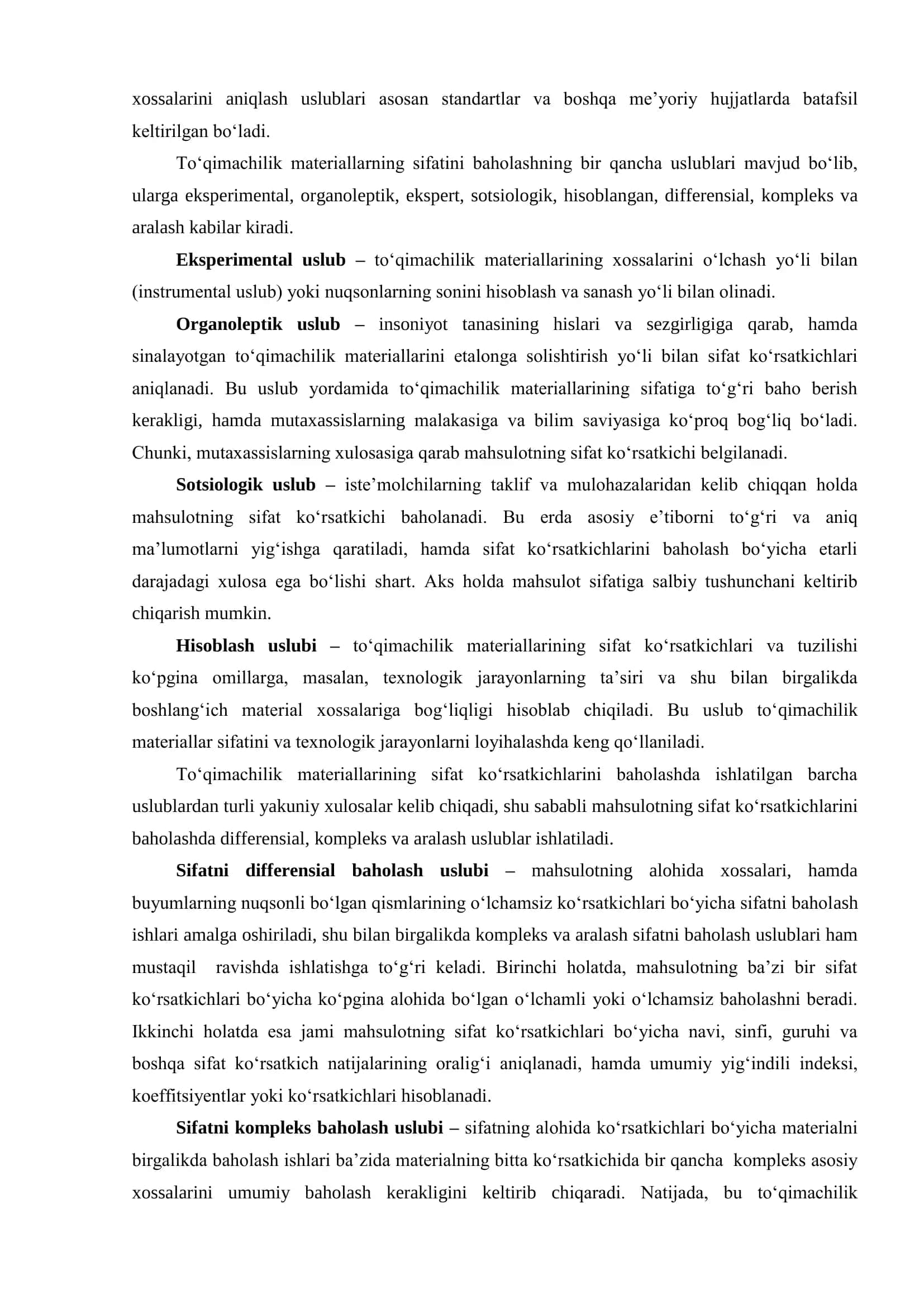 To’qimachilik tolalari, iplar va gazlamalar 2