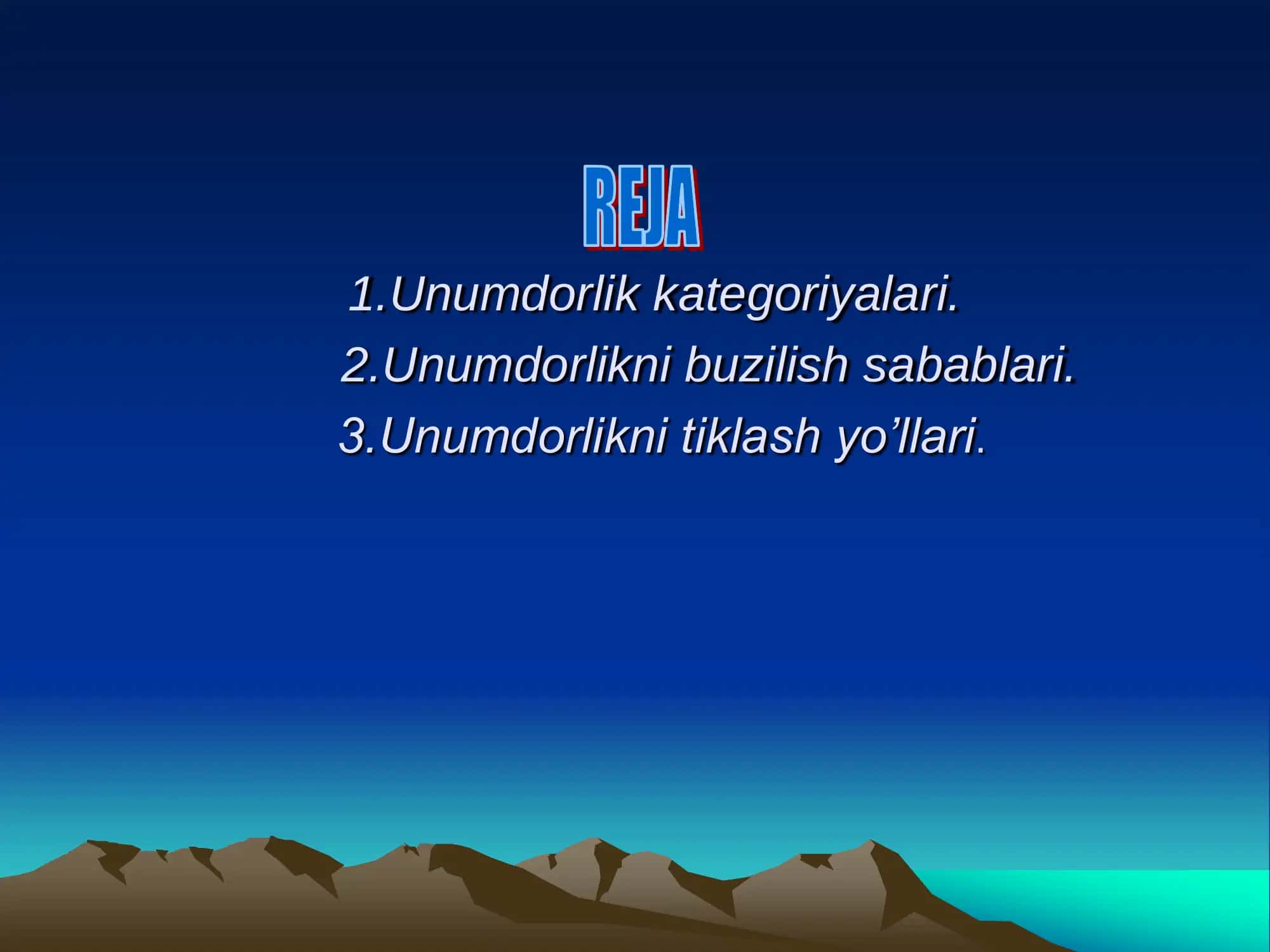 TUPROQ UNUMDORLIK 2