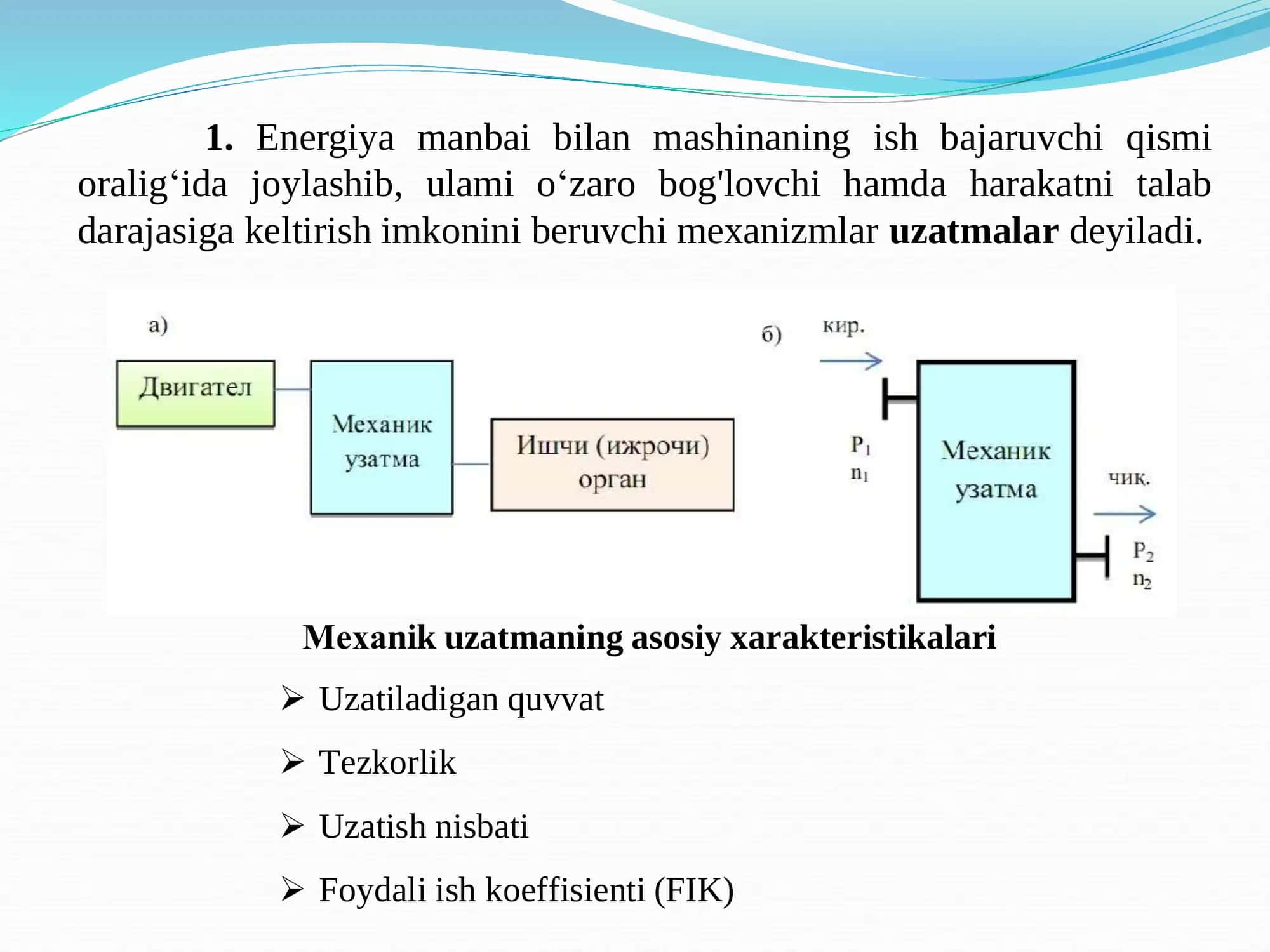 Mexanik uzatmalar 2
