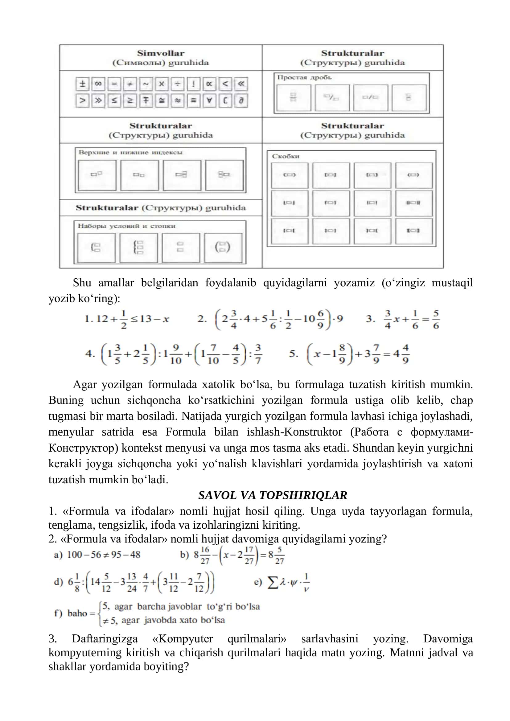 Ms Wordda formulalardan foydalanish 2