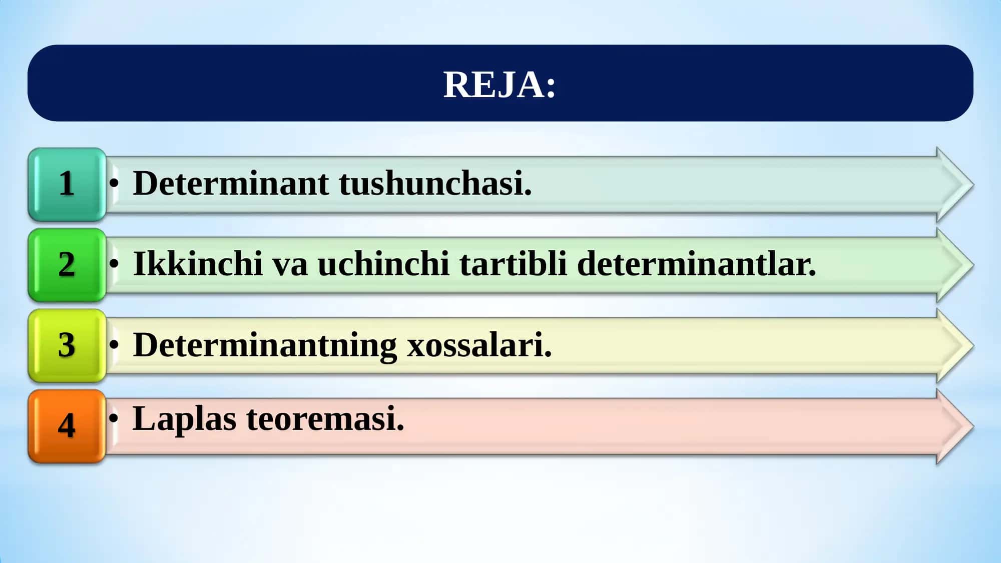 Amaliy matematika 1: Determinantlar nazariyasi 2