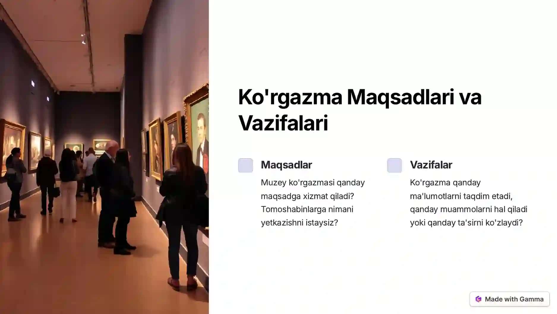 Muzey Ko'rgazmasini Tashkil Etish 2