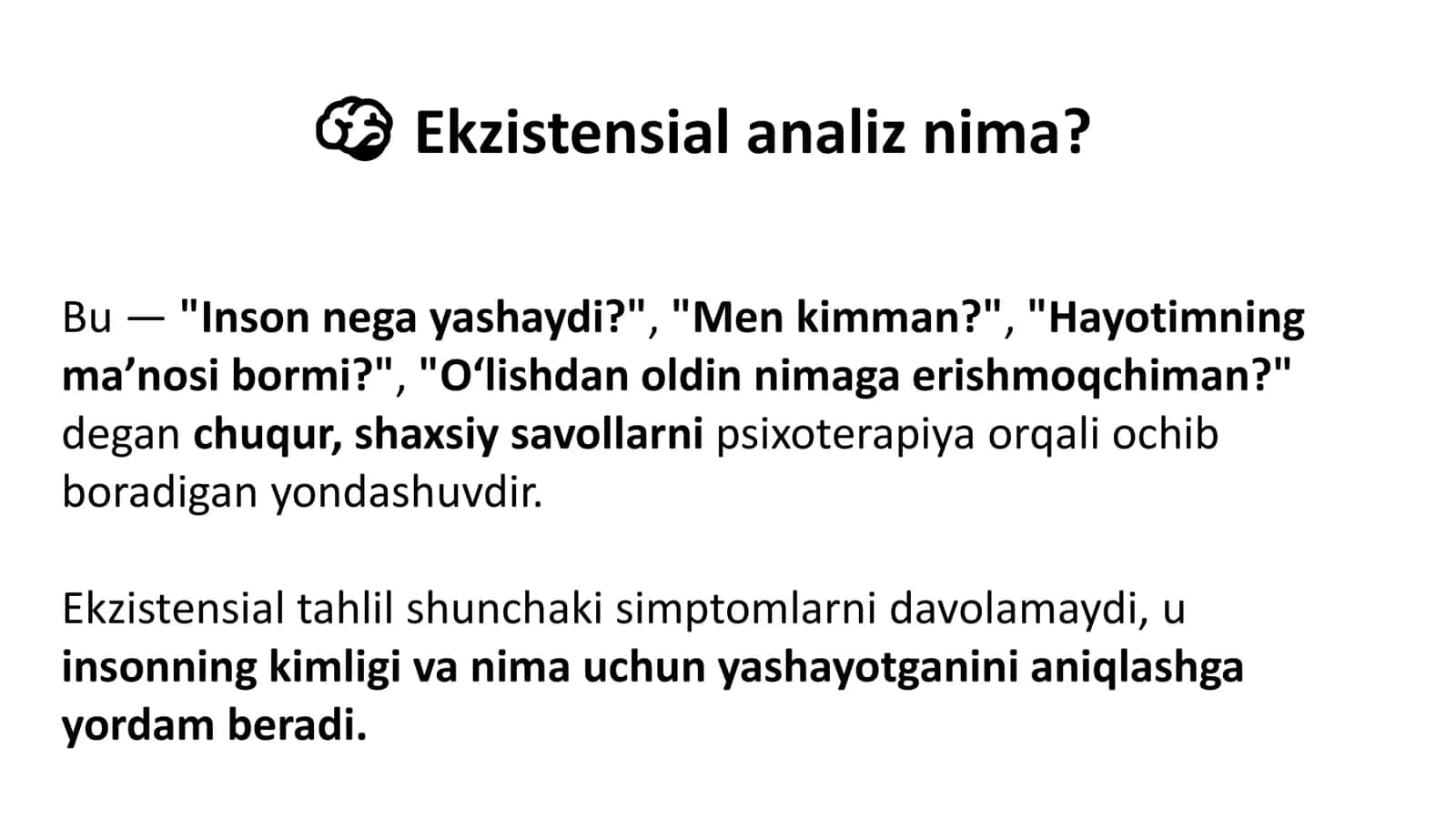 Ekzistensial analiz 2