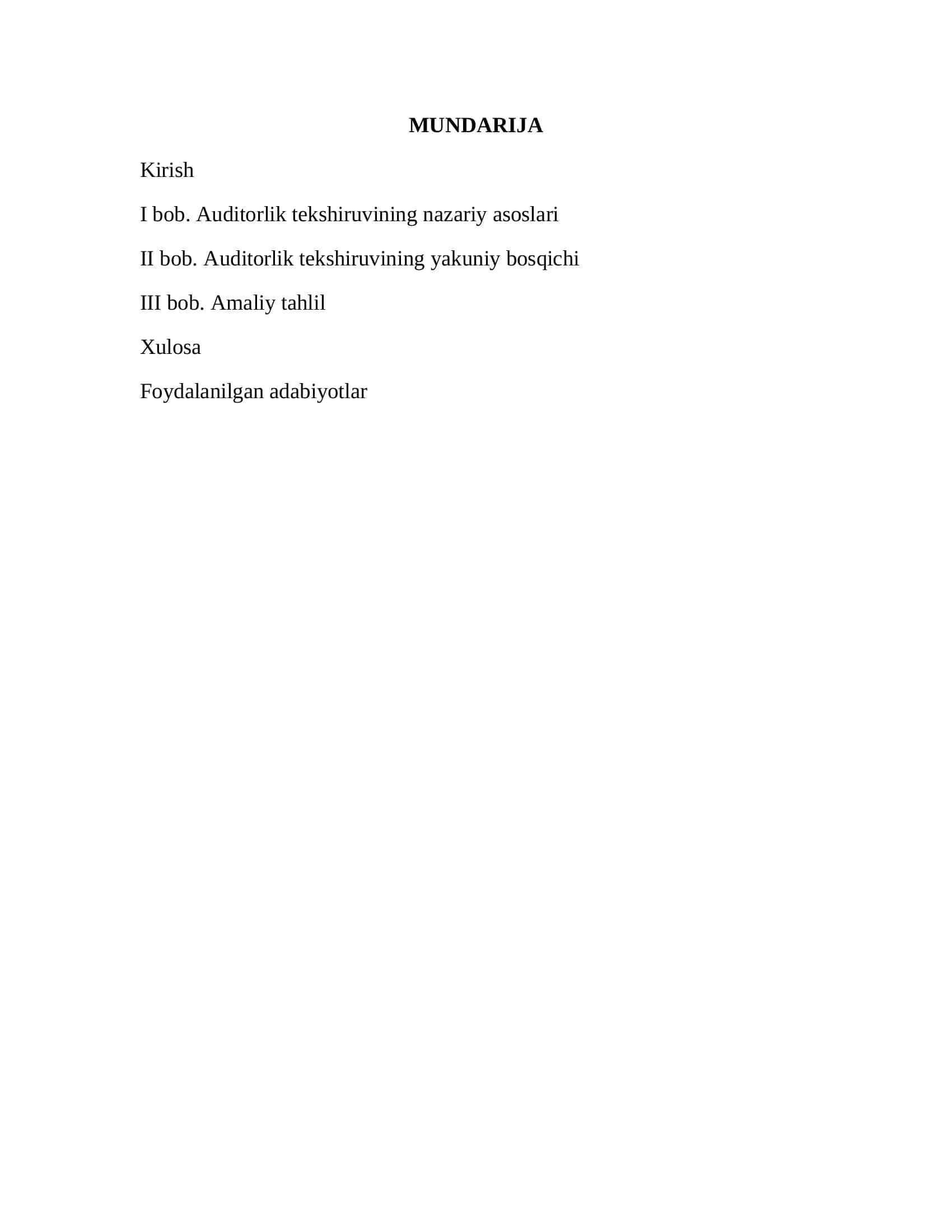 Auditorlik tekshiruvining yakuniy bosqichi 2