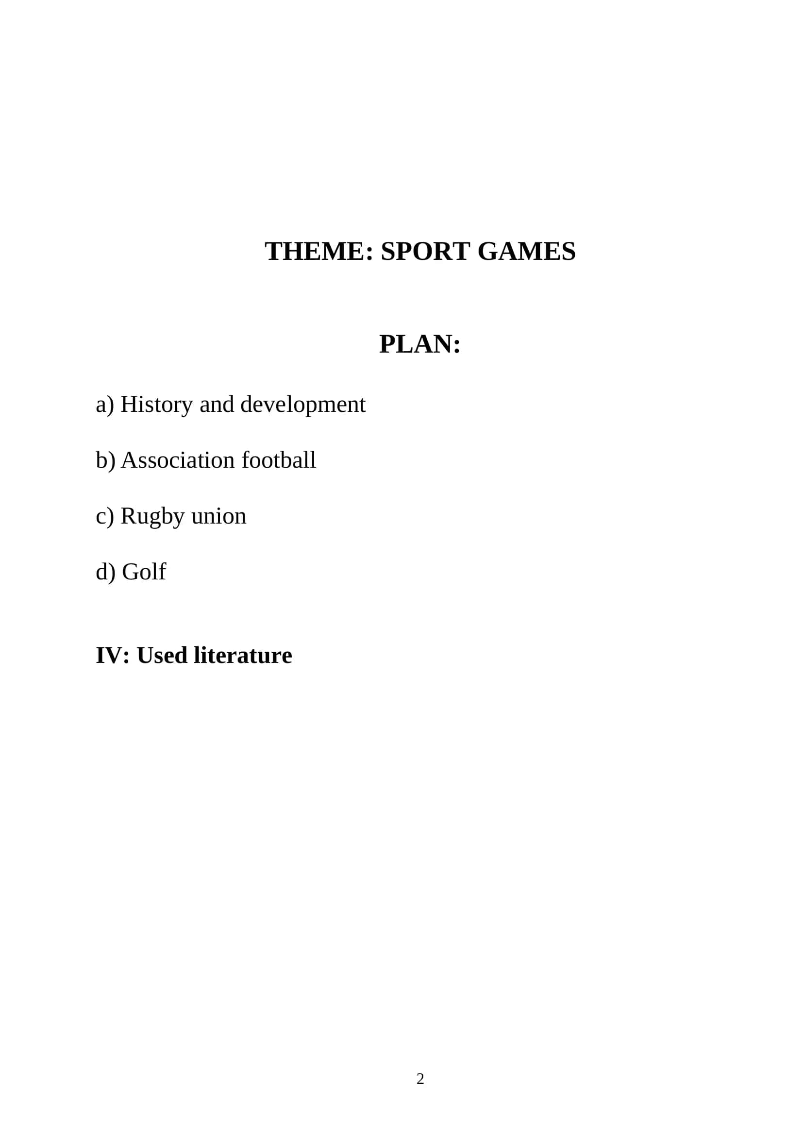 SPORT GAMES - REFERATI 2