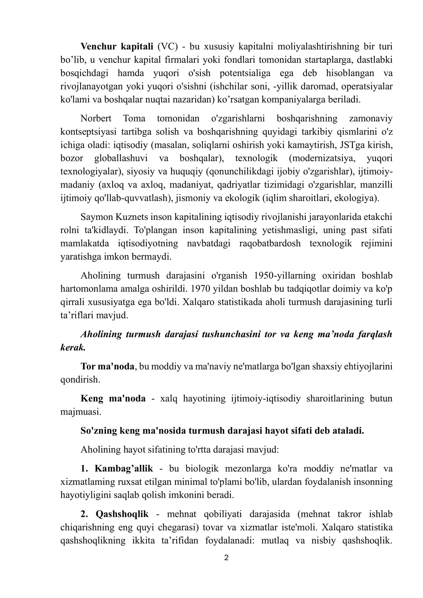 YUKSALISH, RIVOJLANISII VA IQTISODIY SIYOSAT 2