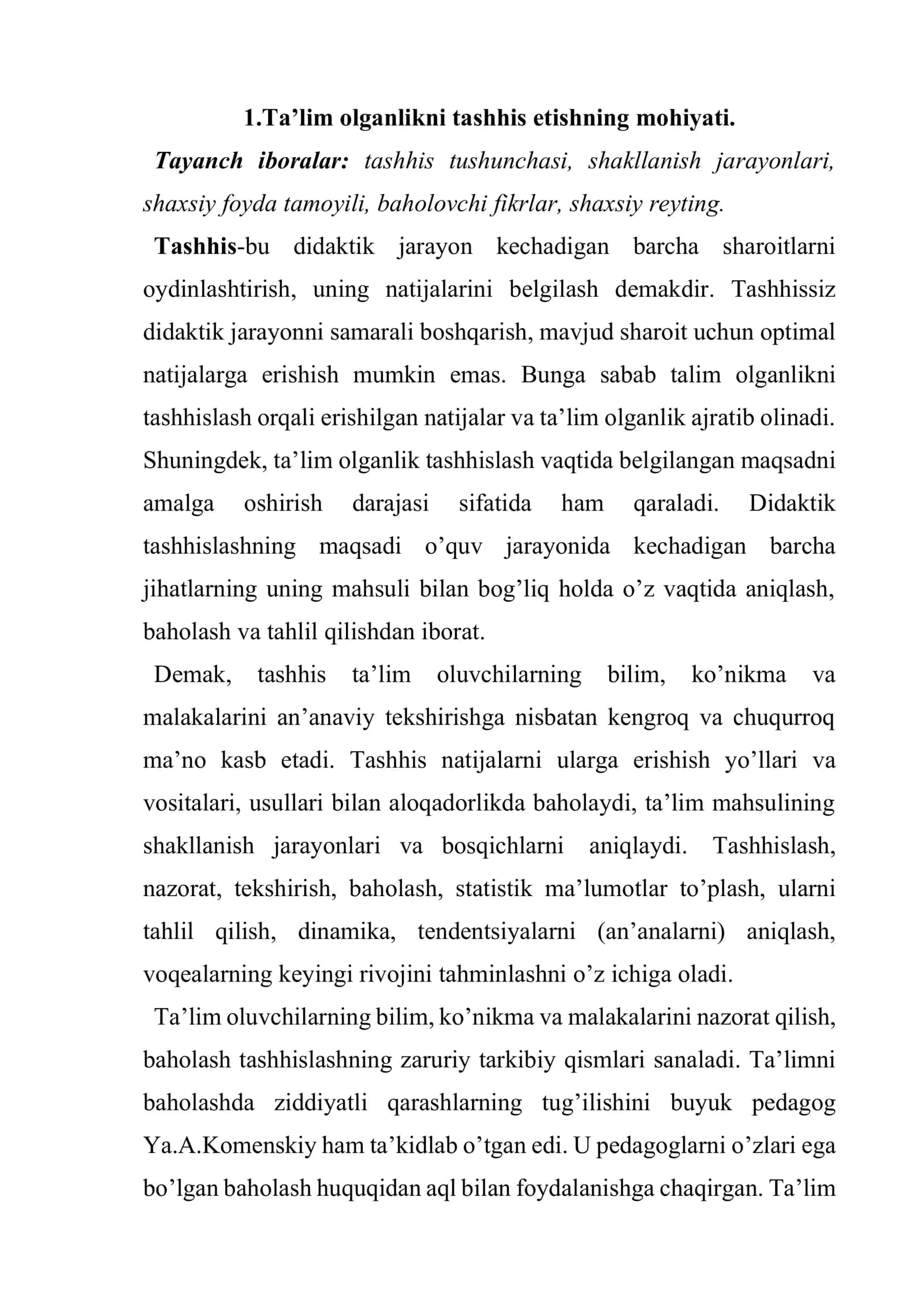 Ta’lim olganlikni tashhis etish 2