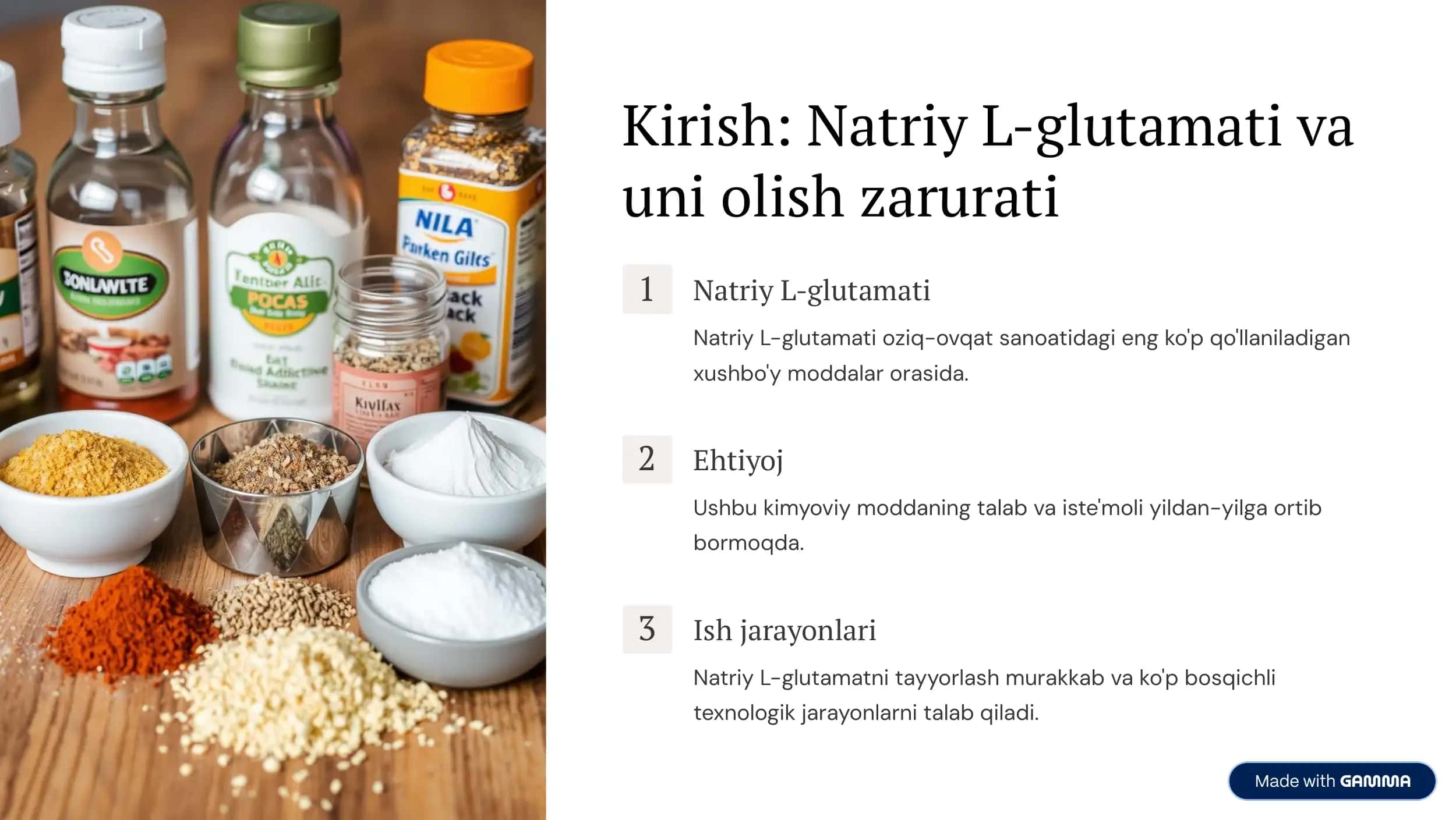 Natriy L-glutamatni akrelonitrildan ajratib olish 2