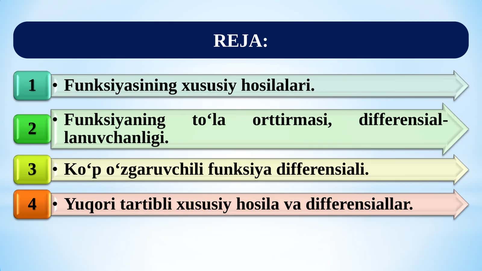 Amaliy matematika 2: Ko'p o'zgaruvchili funksiya differensiali. Xususiy hosila 2