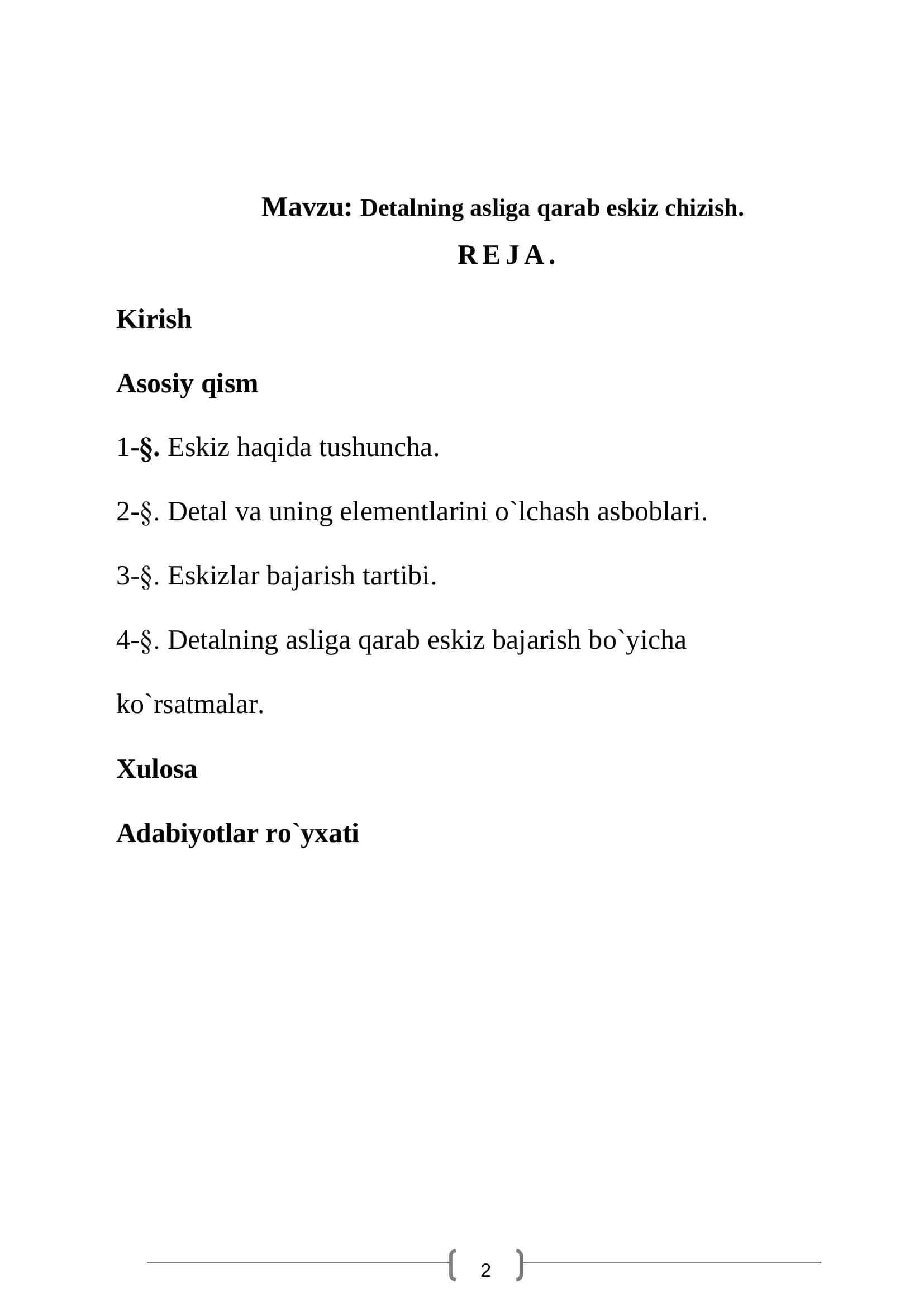 Detalning asliga qarab eskiz chizish 2