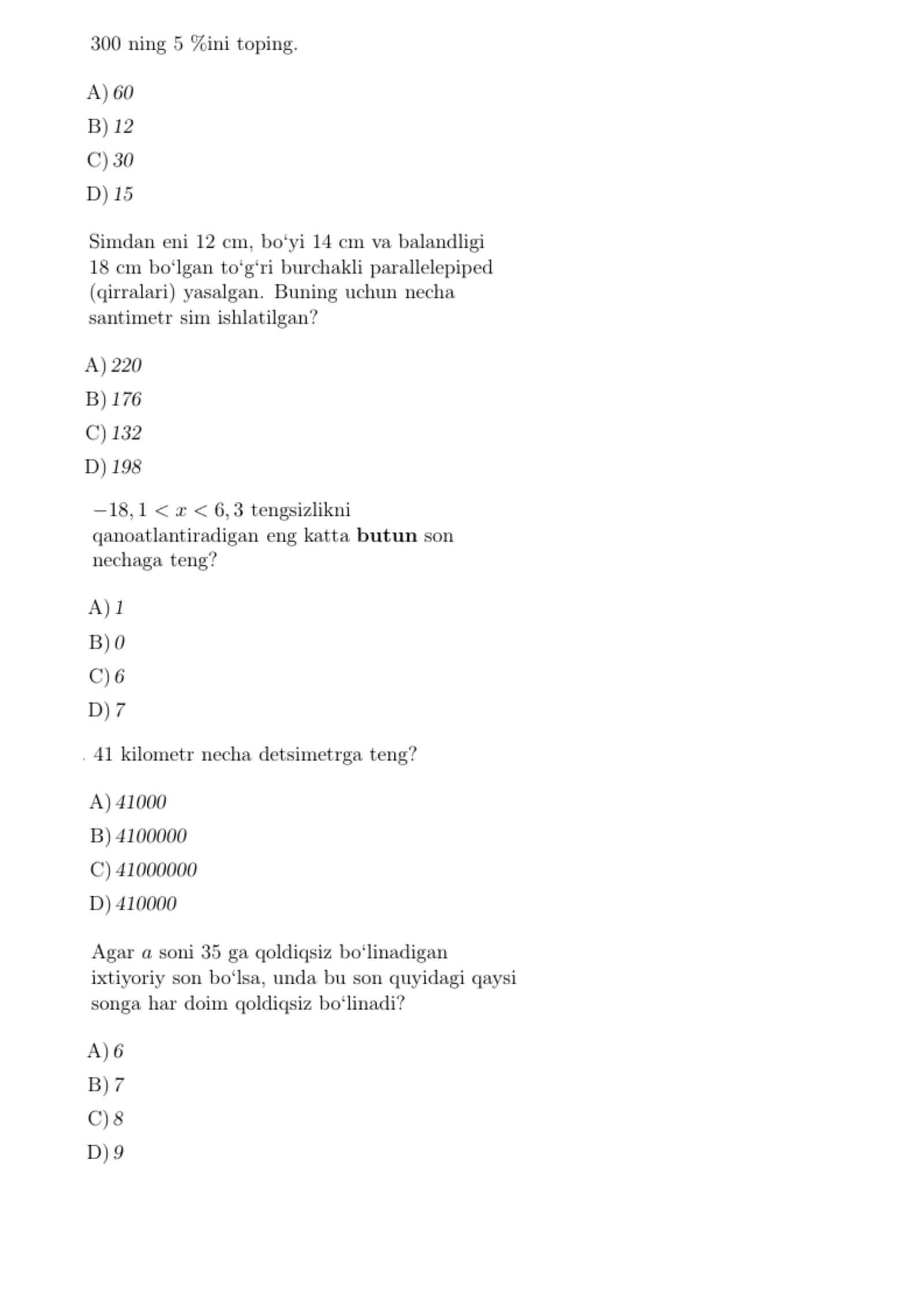 MAJBURIY MATEMATIKA 2