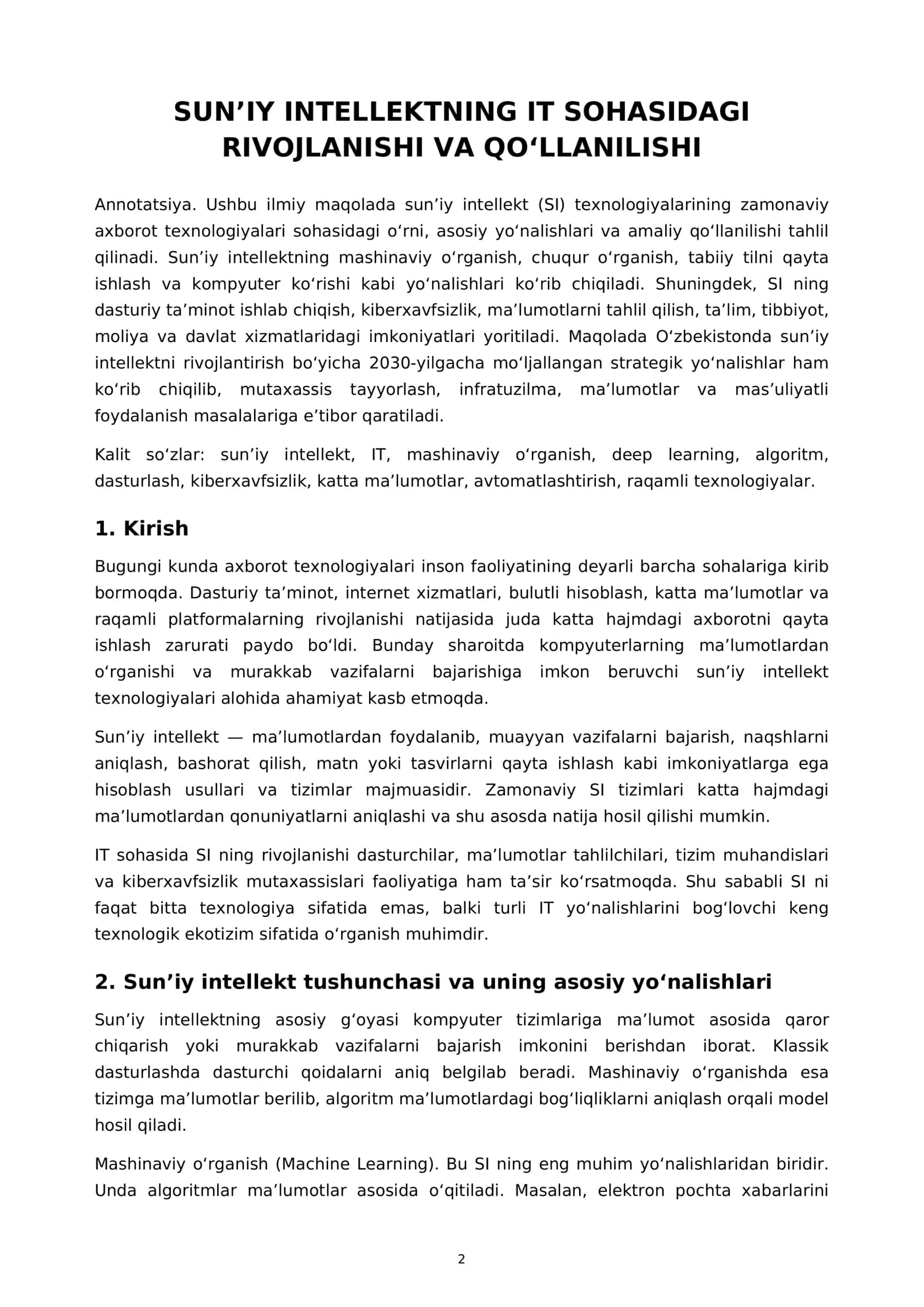 IT BOYICHA TUSHUNCHA MAVZU 2