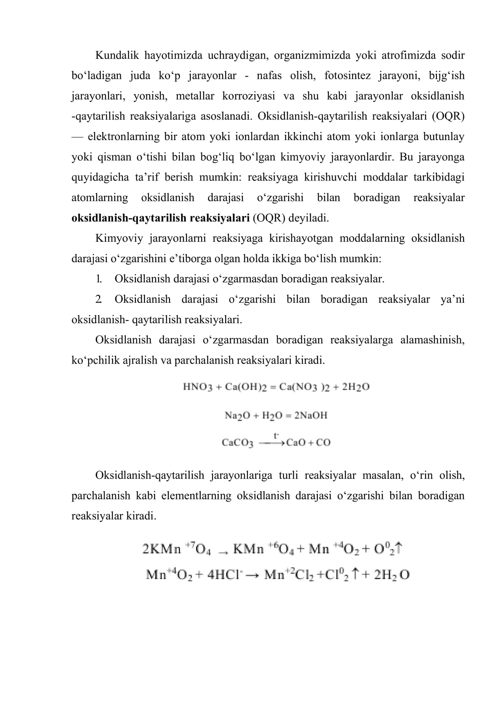 Oksidlanish-qaytarilish reaksiyalari 2