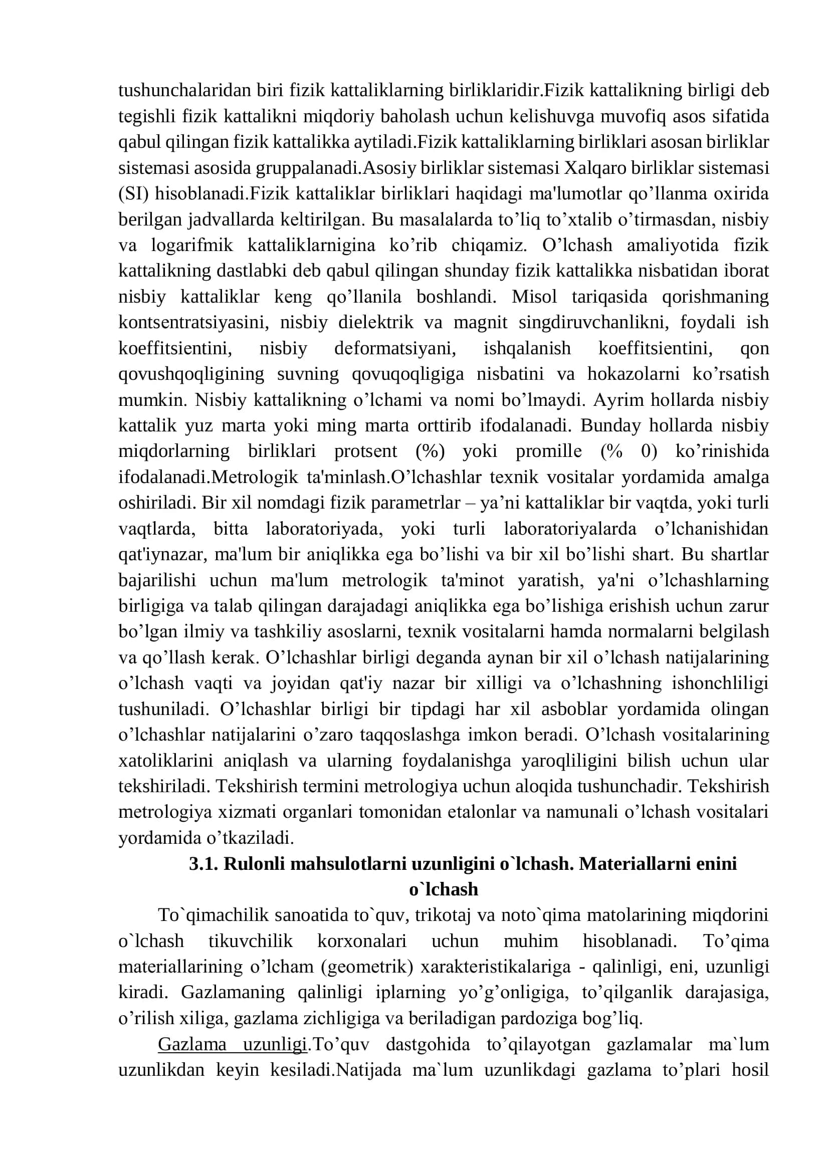 To'qima geometrik o'lchamlarni o'lchash 2