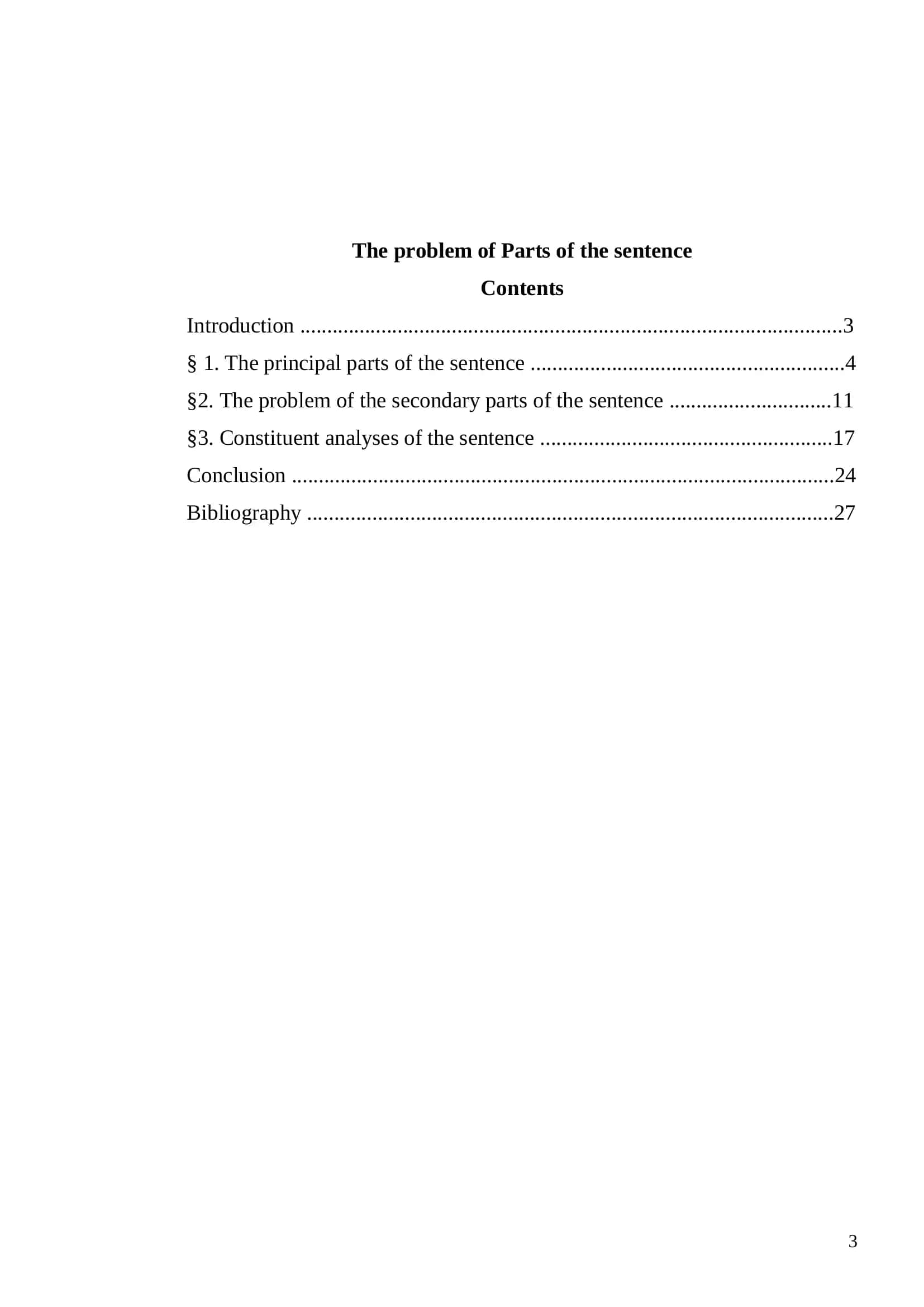 Parts of the sentence 2