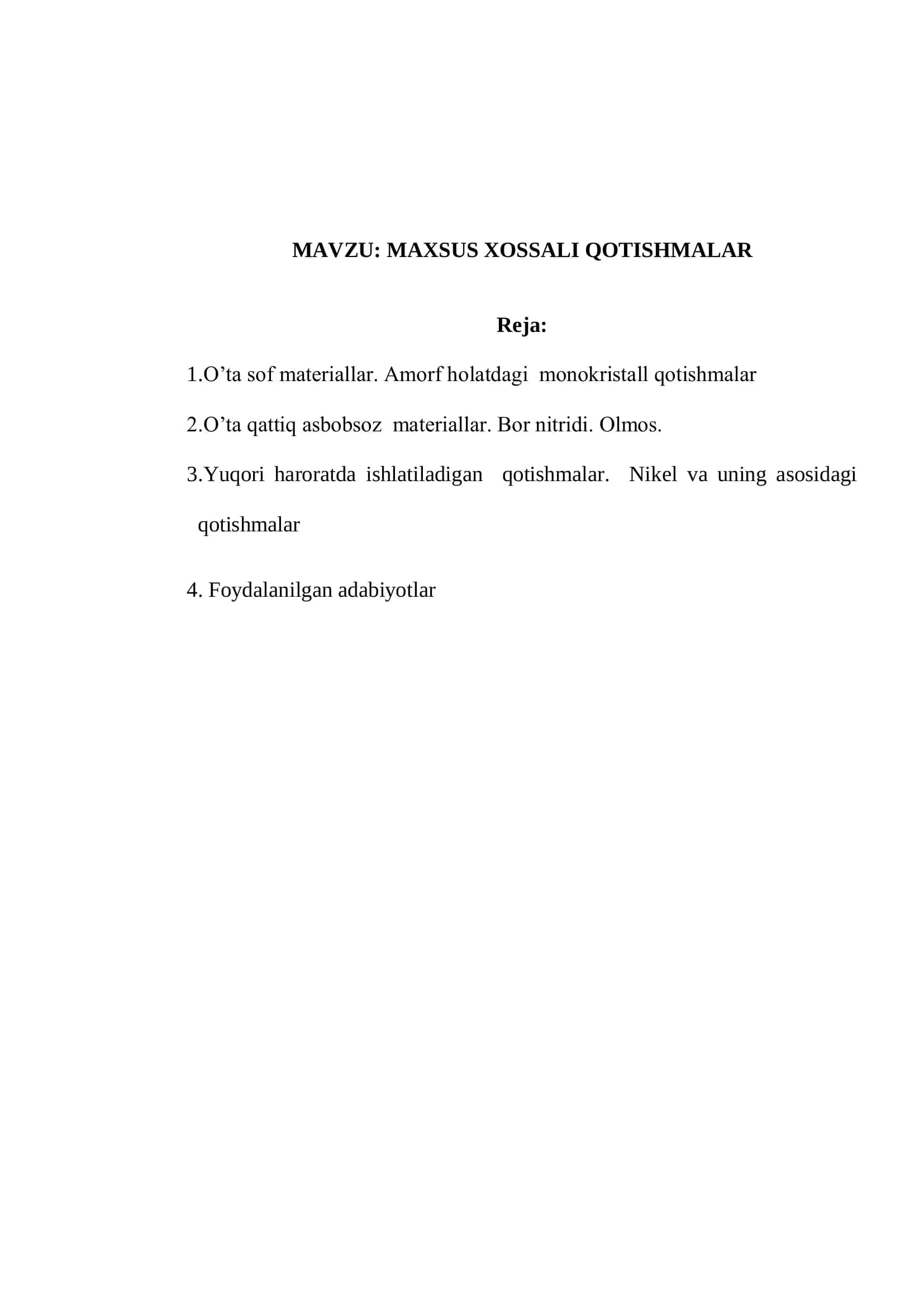 MAXSUS XOSSALI QOTISHMALAR 2