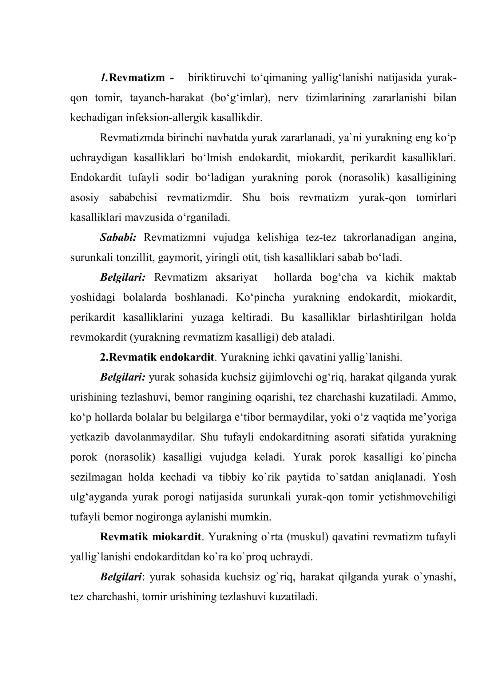 Revmatizm va yurak kasalliklari 2