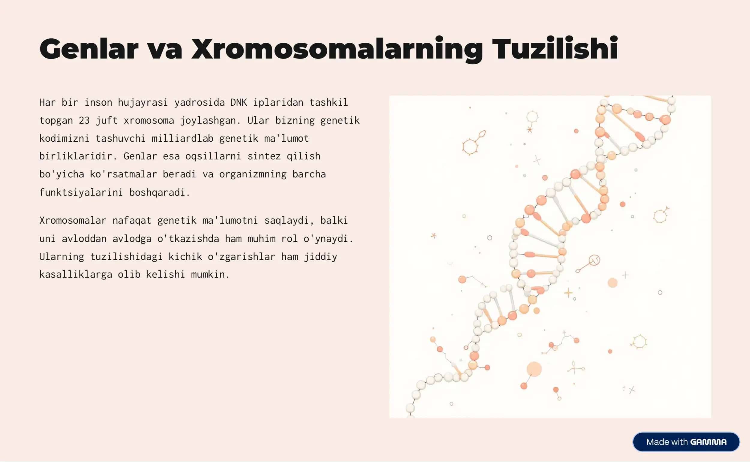 Odam Xromosomasi va Gen Kasalliklari 2