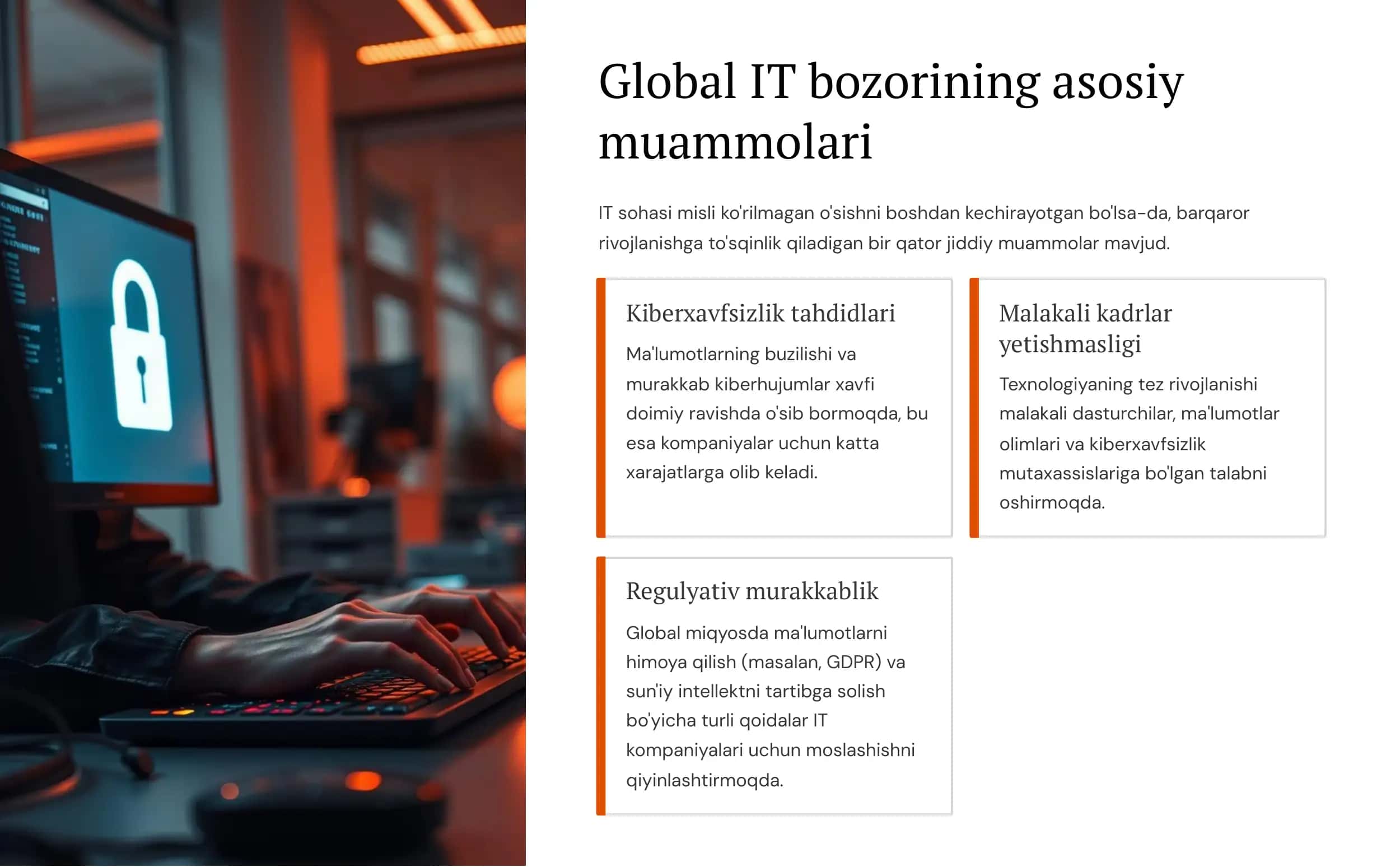 Jahon IT bozorini rivojlanish muammolari va tendensiyalari 2