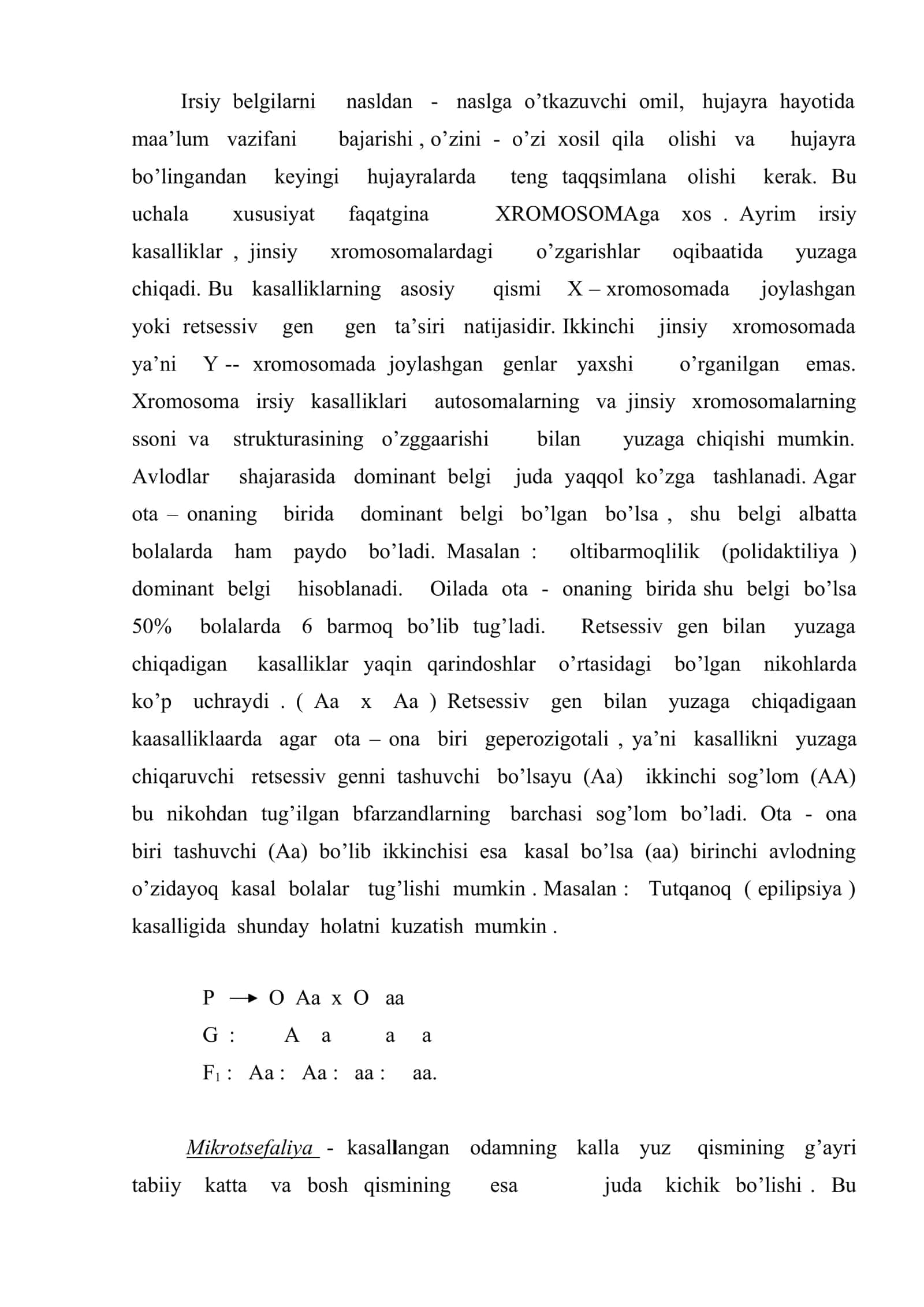 Patologiyada dominantlik va retsessivlik 2