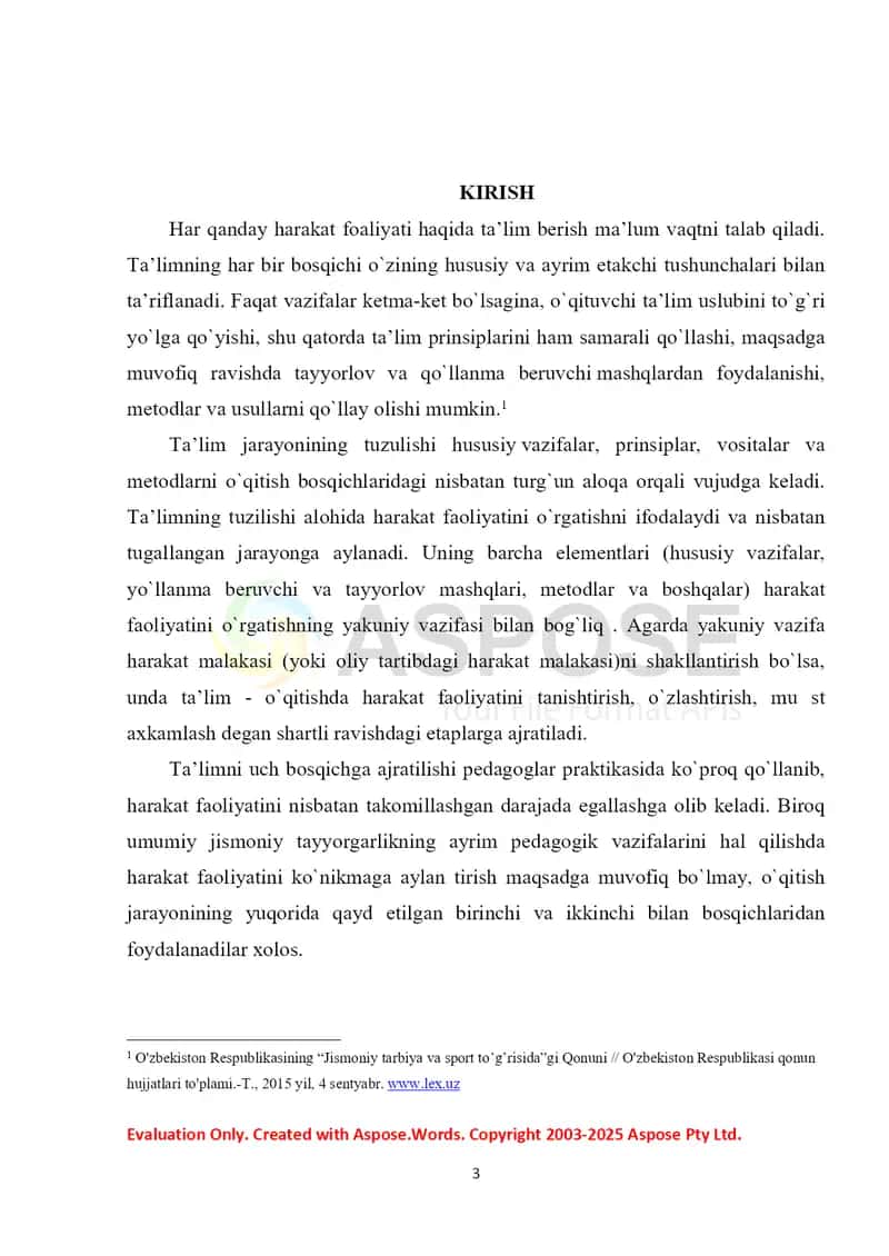 Harakatlarga o'rgatish bosqichlari 2