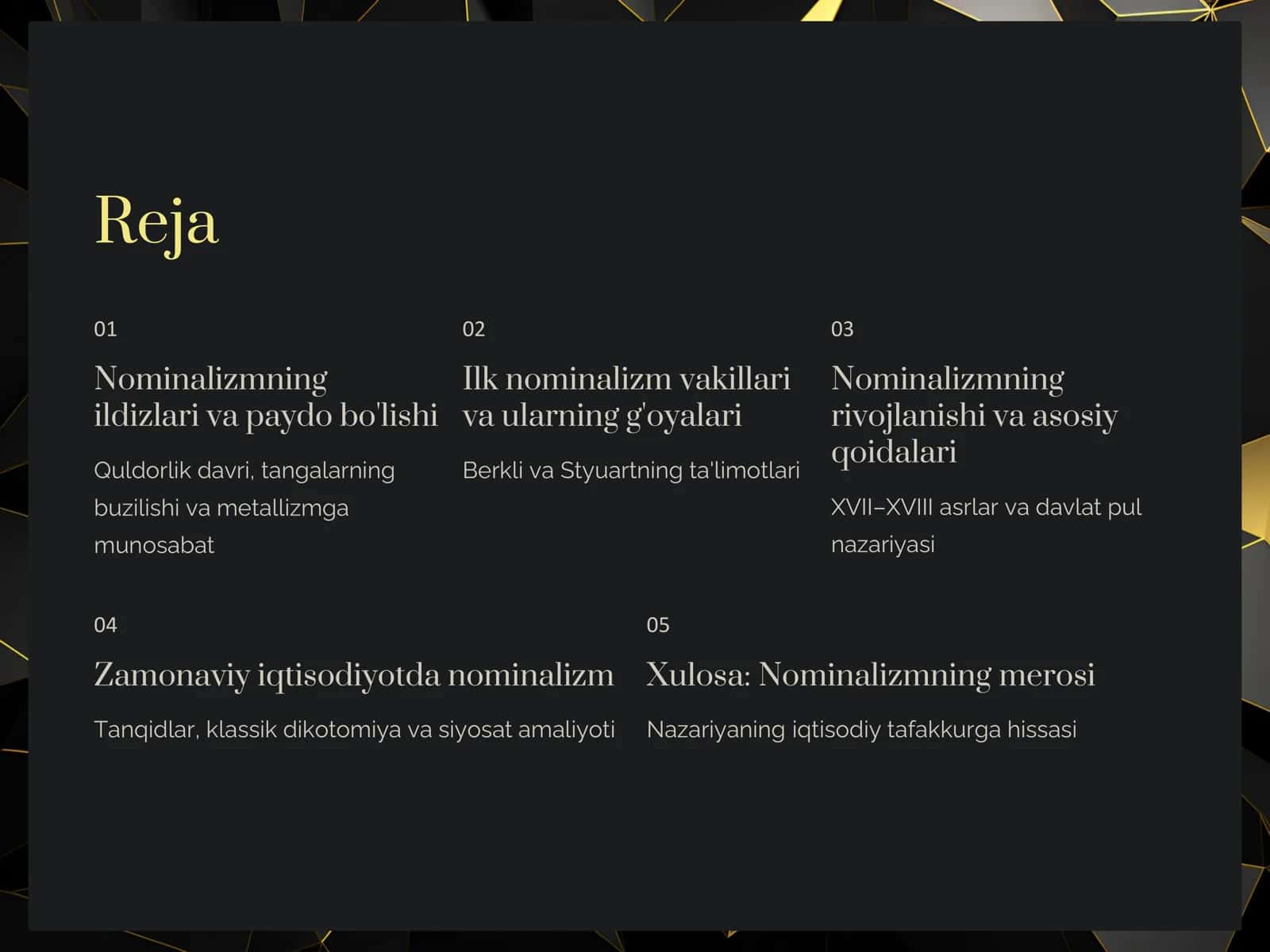 Nominalistik Pul Nazariyasi 2