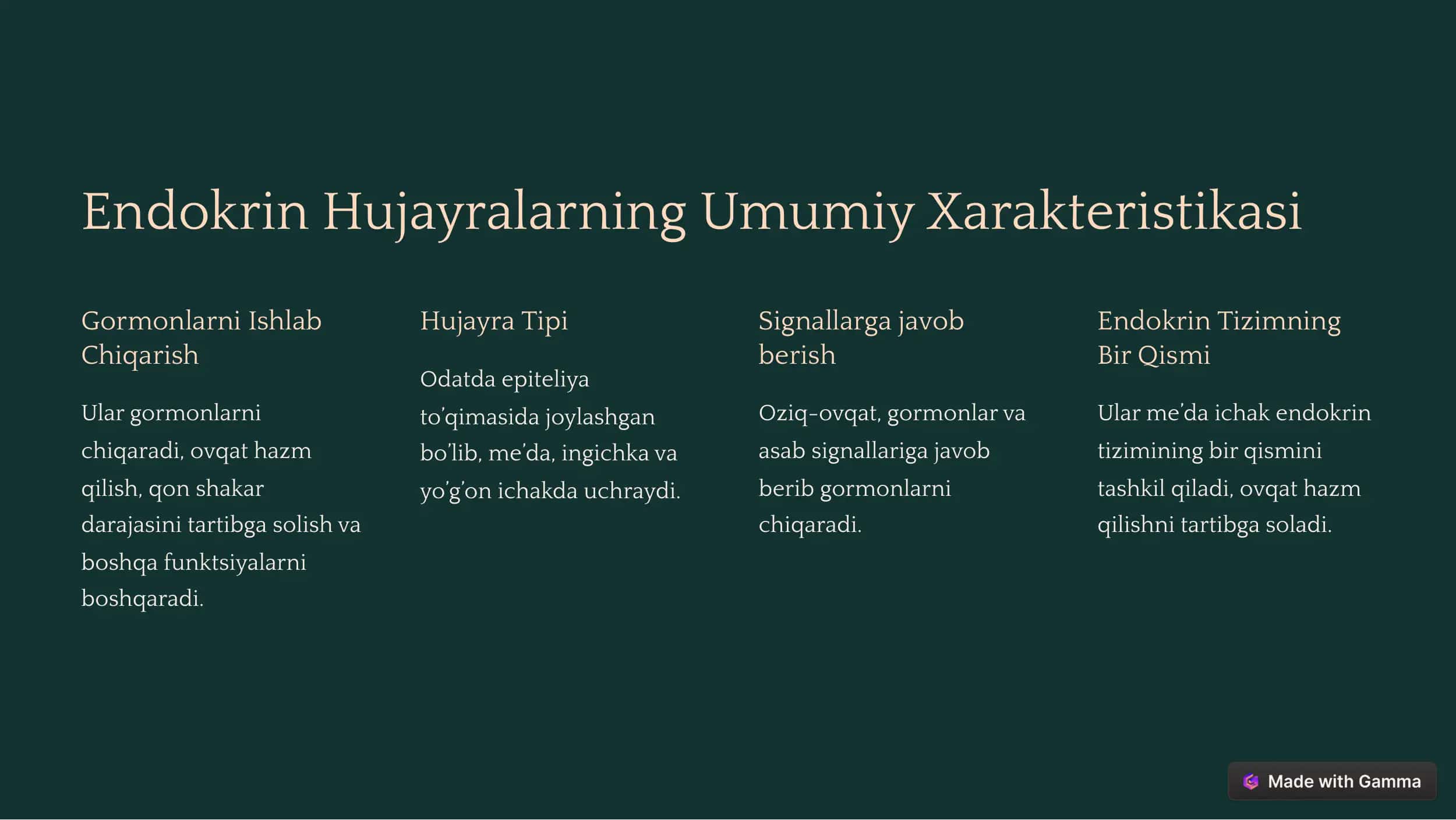 Me’da Ichak Nayining Endokrin Hujayralari 2