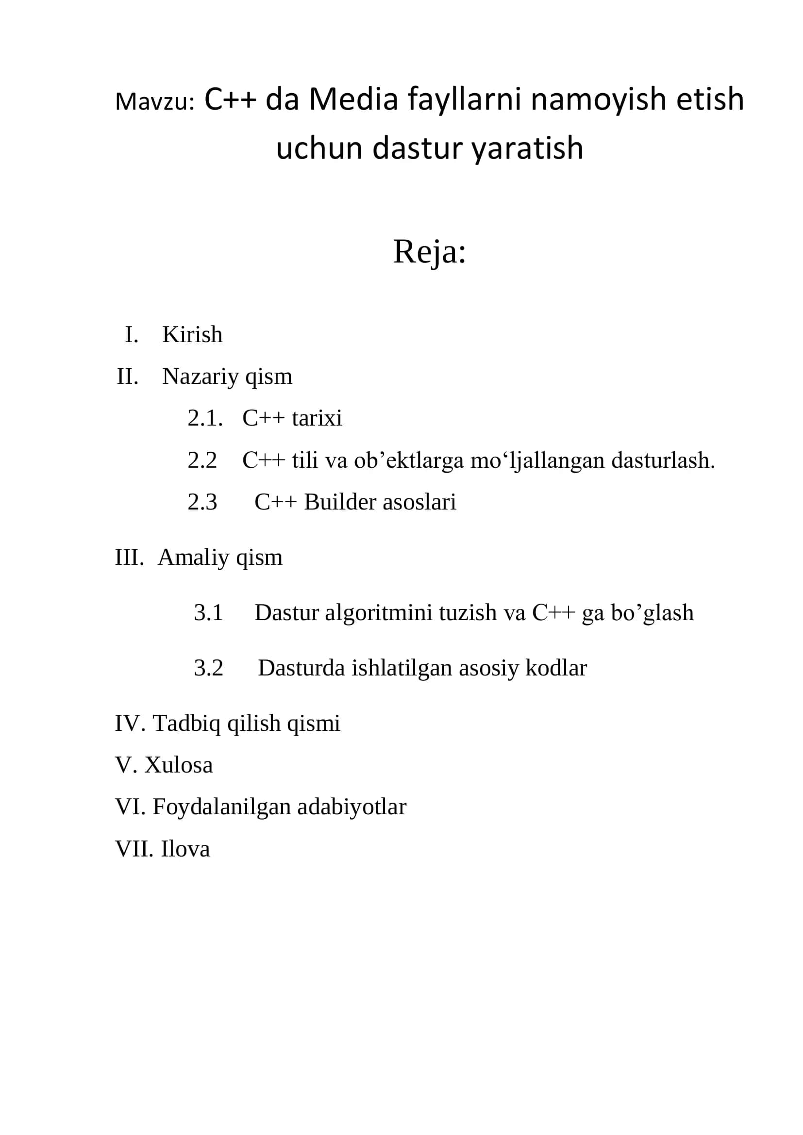 C++ da Media fayllarni namoyish etish uchun dastur yaratish 2