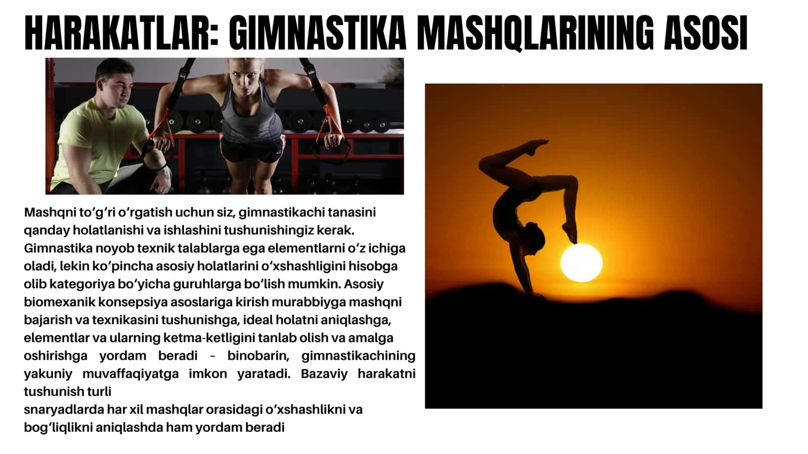 ASOSIY GIMNASTIKA KO‘PKURASH TURLARIDAGI MASHQLAR 2