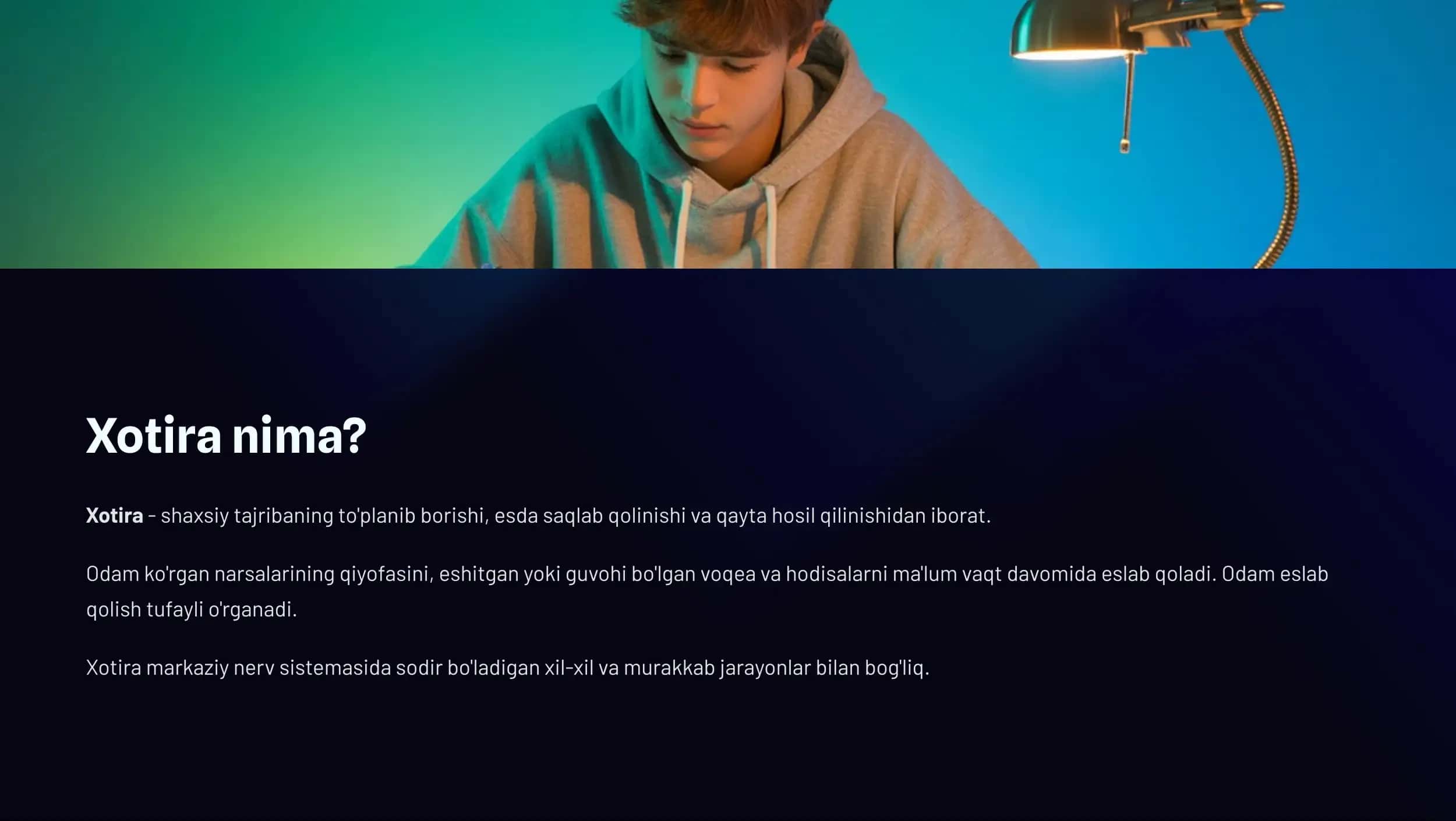 Xotira va uni asosiy ahamyati 2