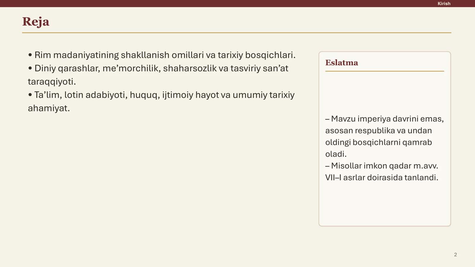 Qadimgi Rim Madaniyati 2