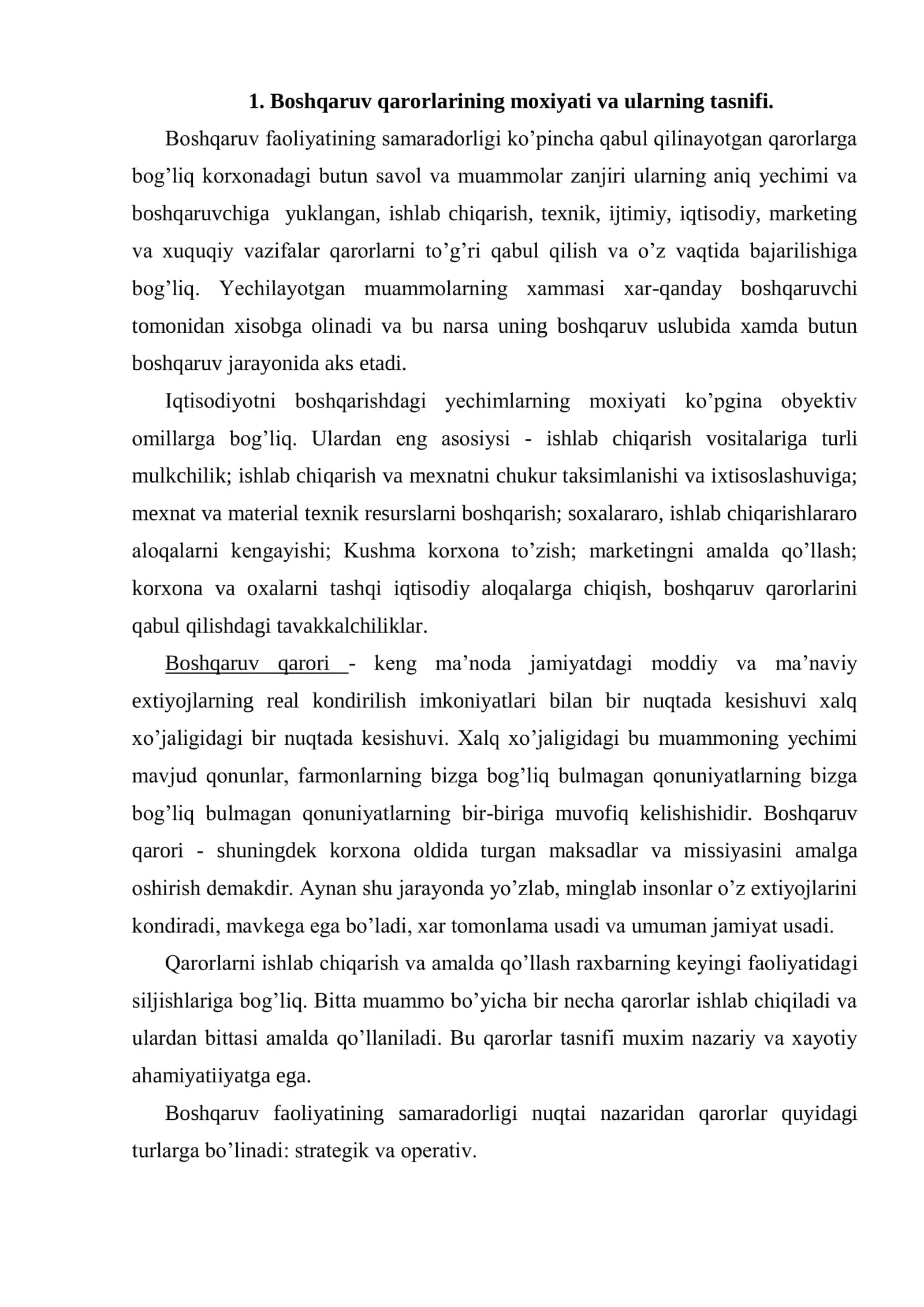 Menejmentda qaror qabul qilish 2