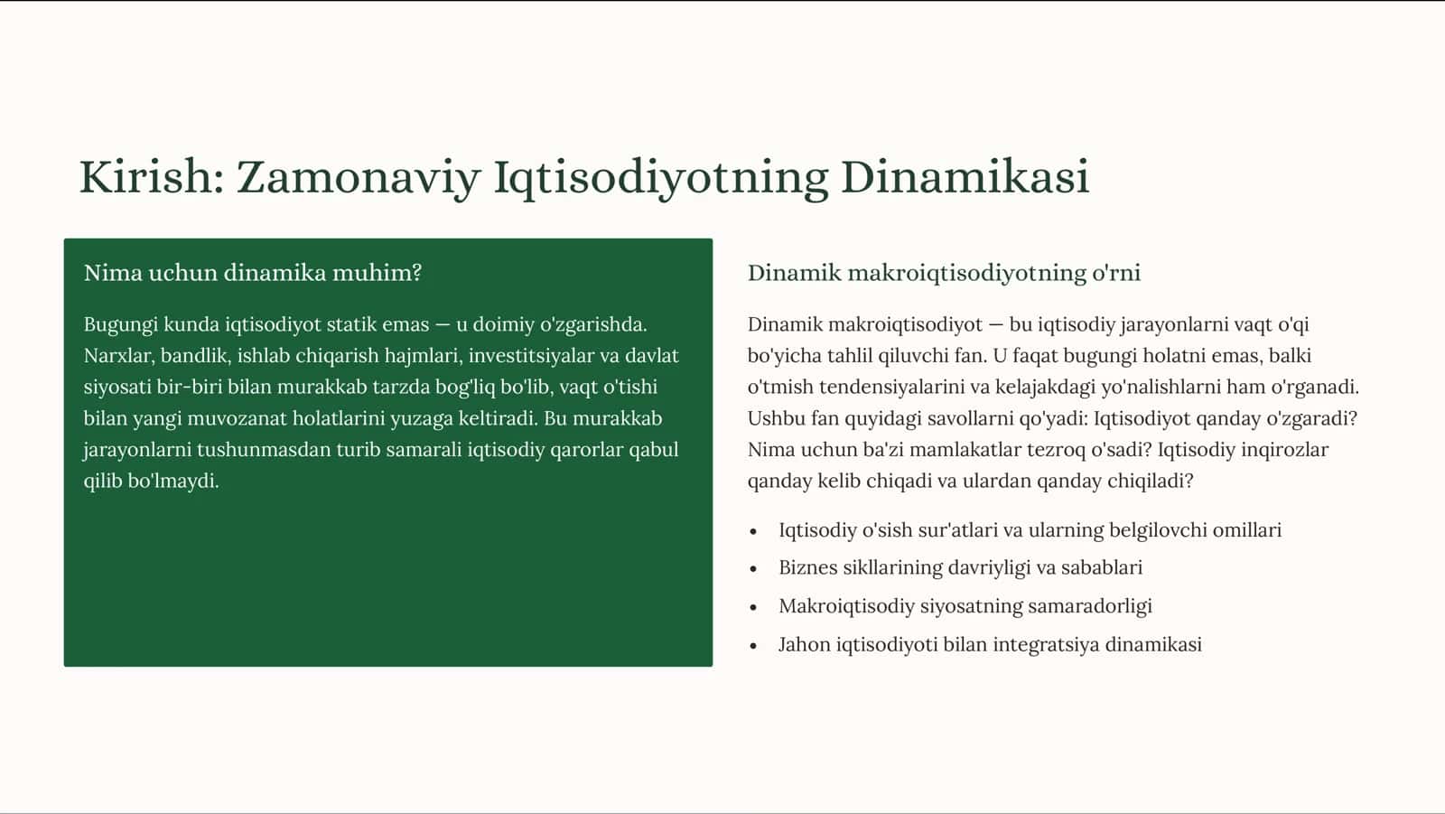 Dinamik Makroiqtisodiyot 2