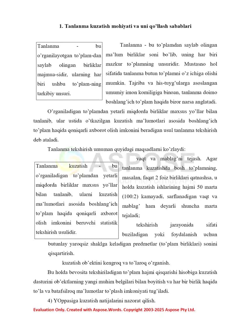 Tanlanma kuzatish 2
