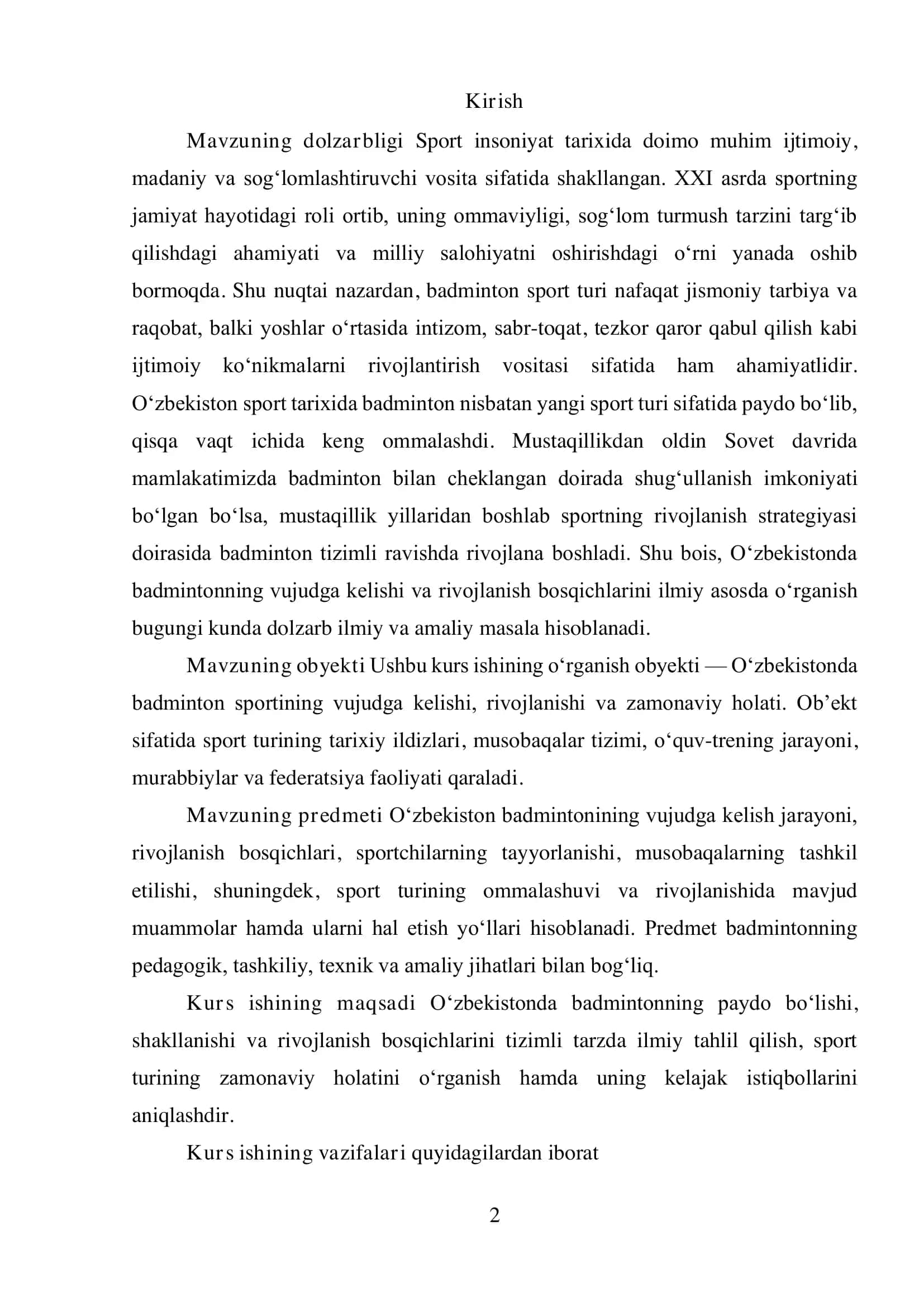 Badmintonning jahonda shakllanishi va taraqqiyoti 2