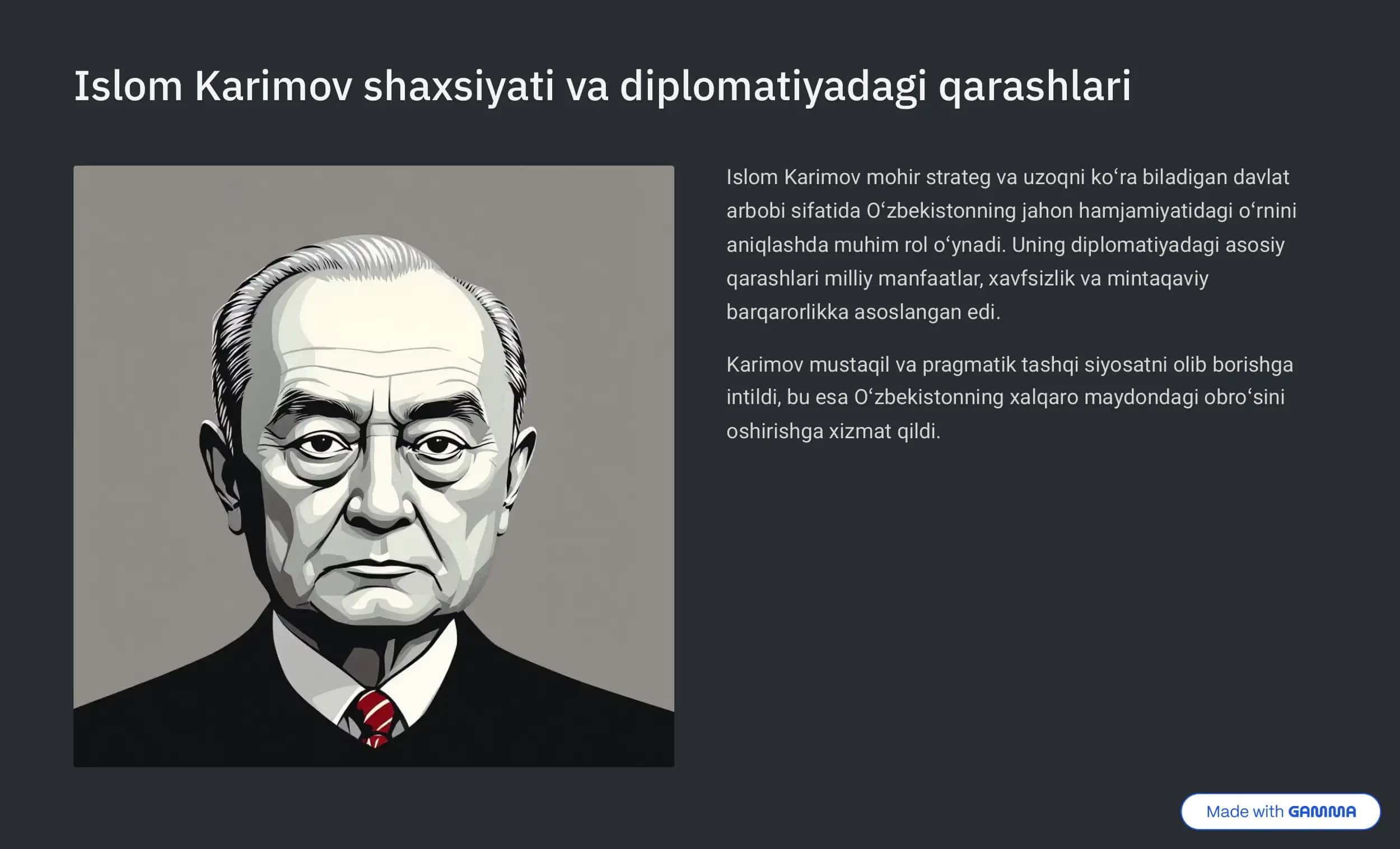 Islom Karimov diplomatiyasi 2