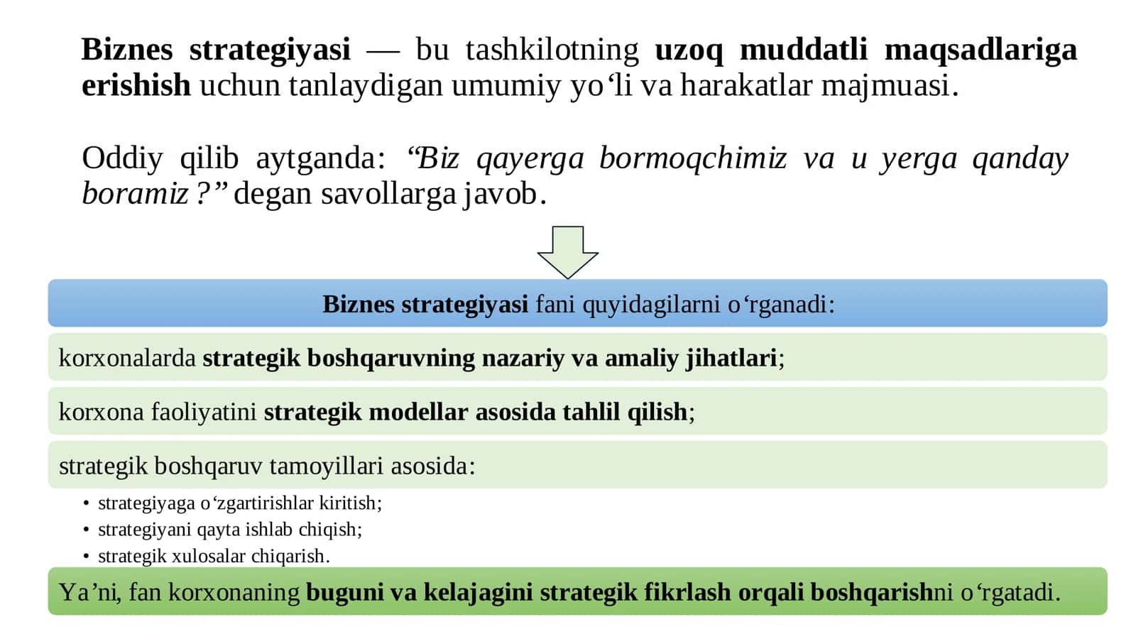 Biznes strategiyasi 2