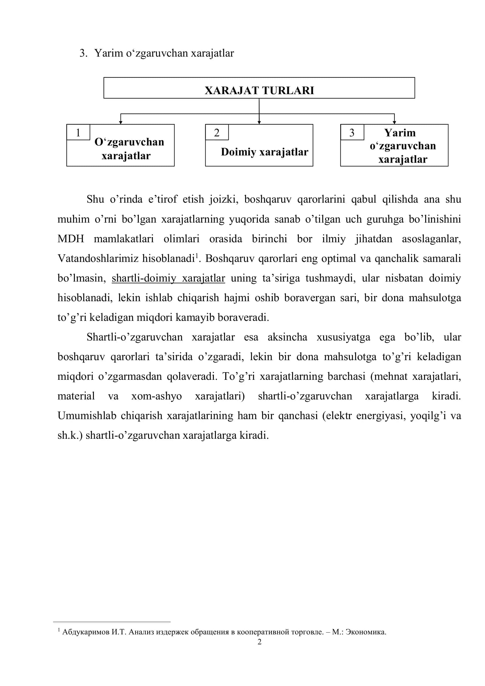 Xarajatlar tarkibi 2