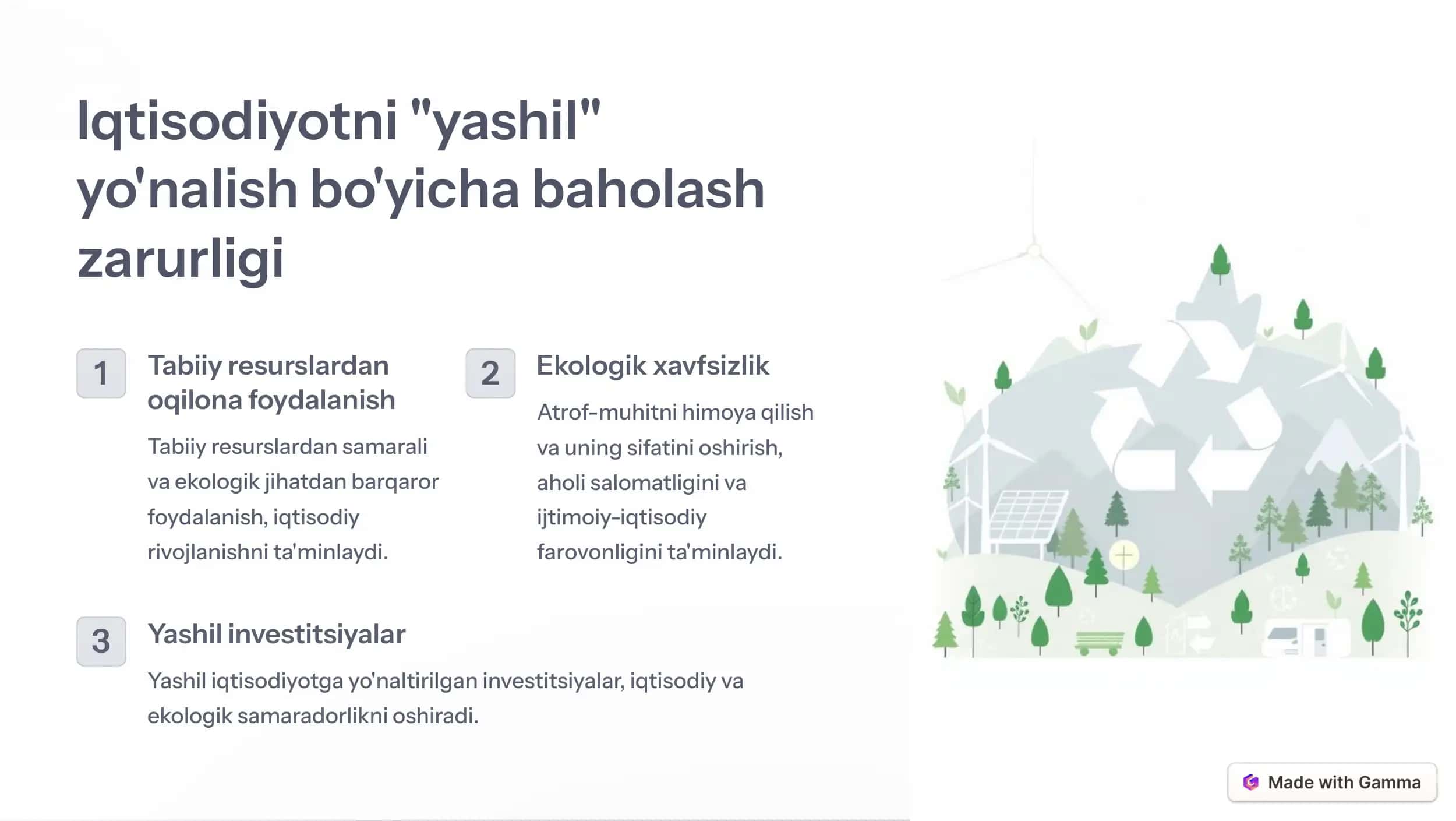 Yashil iqtisodiyot 2