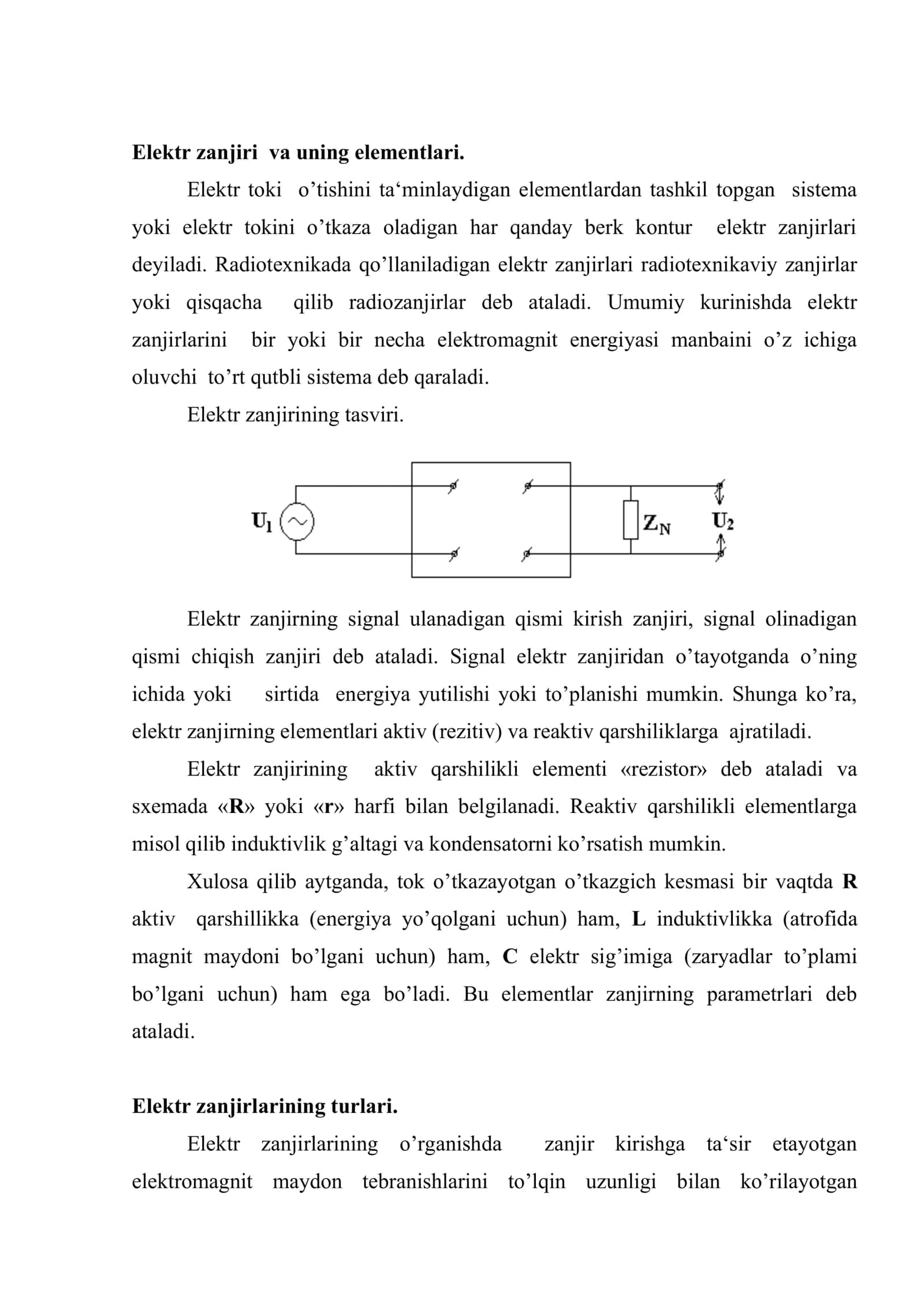 Chiziqli zanjirlar 2