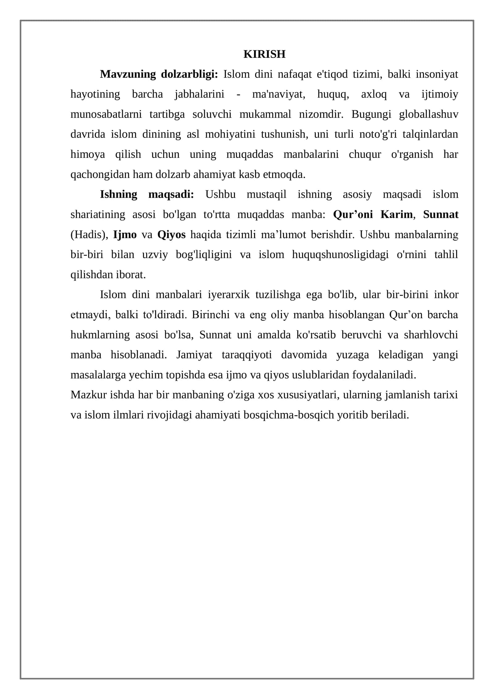 Islom dinining muqaddas manbalari 2